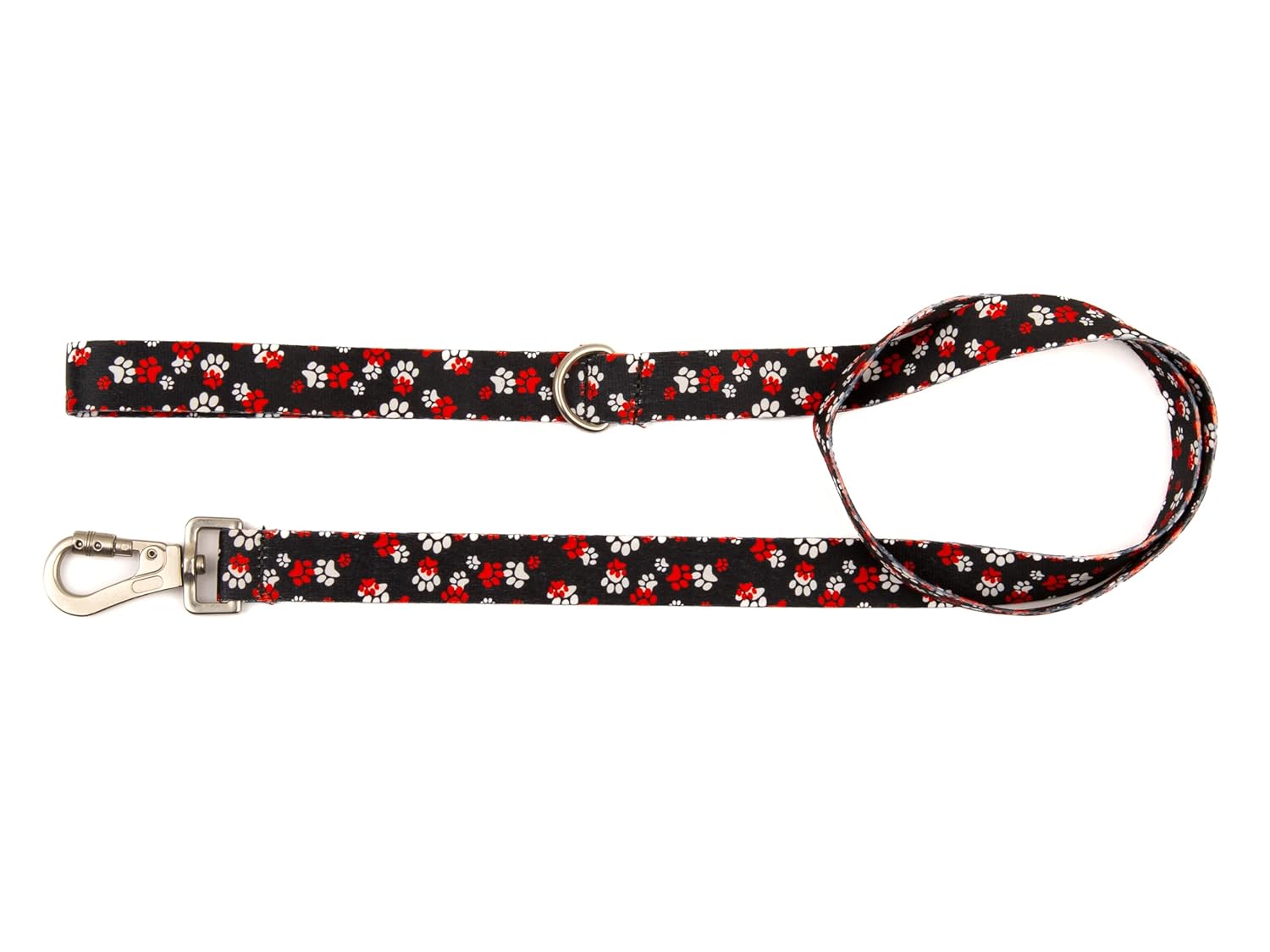 Pawlook Design Köpek Gezdirme Kayışı – Geri Dönüştürülmüş, Kadifemsi Dokulu, Çift Kilitli Karabina Kanca, 360° Dönüşlü, Dayanıklı & Şık Tasarımı,Kırmızı Pati,Large