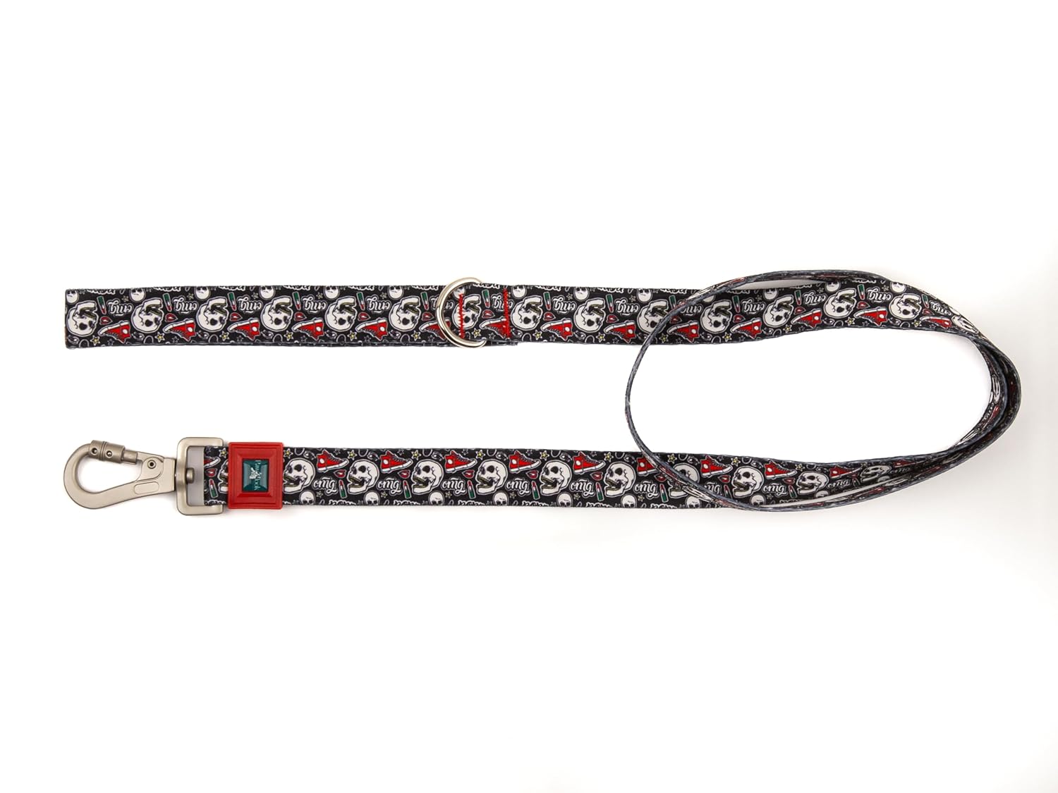 Pawlook Köpek Gezdirme Kayışı – Geri Dönüştürülmüş, Karabina Kancalı, Çift Kilit Sistemi, Yumuşak Dokulu, Emniyetli, Tüy Toplamaz, Ayarlanabilir, Küçük ve Büyük Irklar için, Skull Small