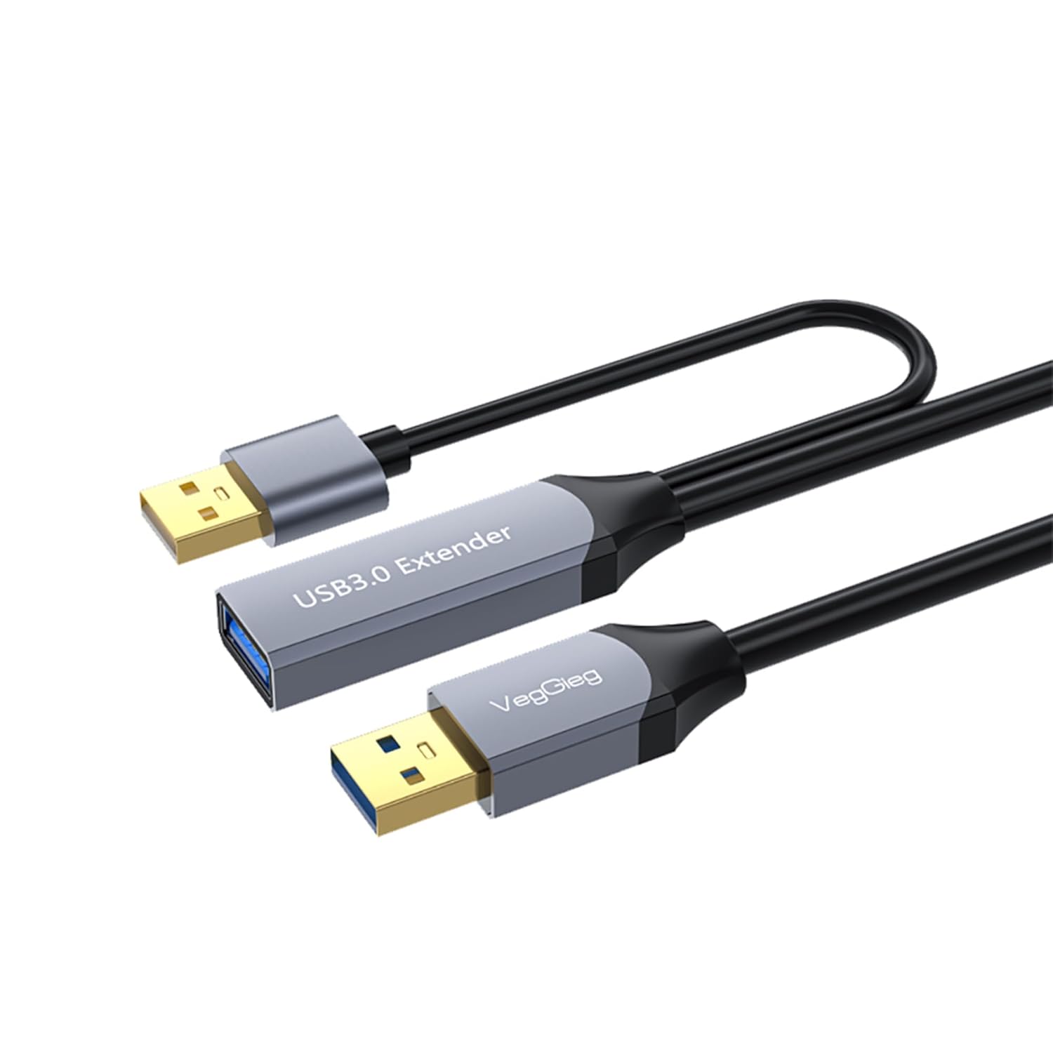 VegGieg USB 3.0 Uzatma Kablosu Sinyal Güçlendirici Extender Destekli USB-A Uzatıcı Kablo 30 Metre