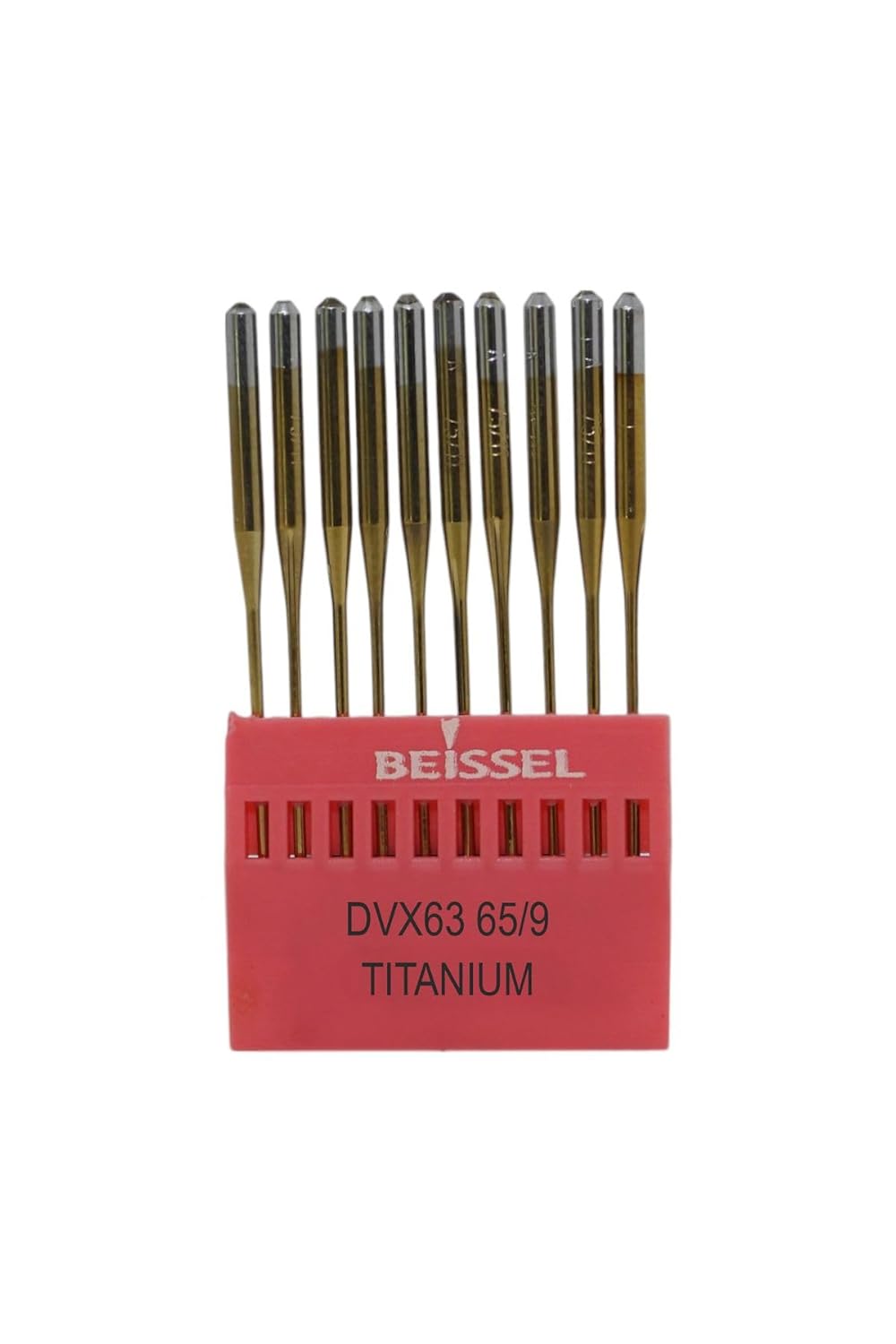 BEISSEL Beissel DVx63 Sanayi Tipi Reçme Makinesi İğnesi 9/65 Numara Altın SES uçlu 10 Adet (1 Paket)