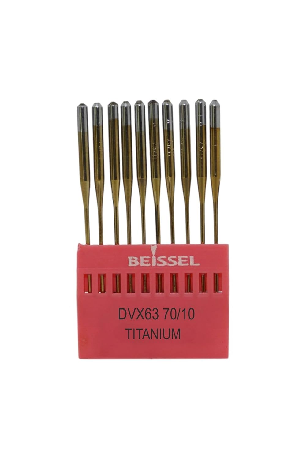 BEISSEL Beissel DVx63 Sanayi Tipi Reçme Makinesi İğnesi 10/70 Numara Altın SES uçlu 10 Adet (1 Paket)