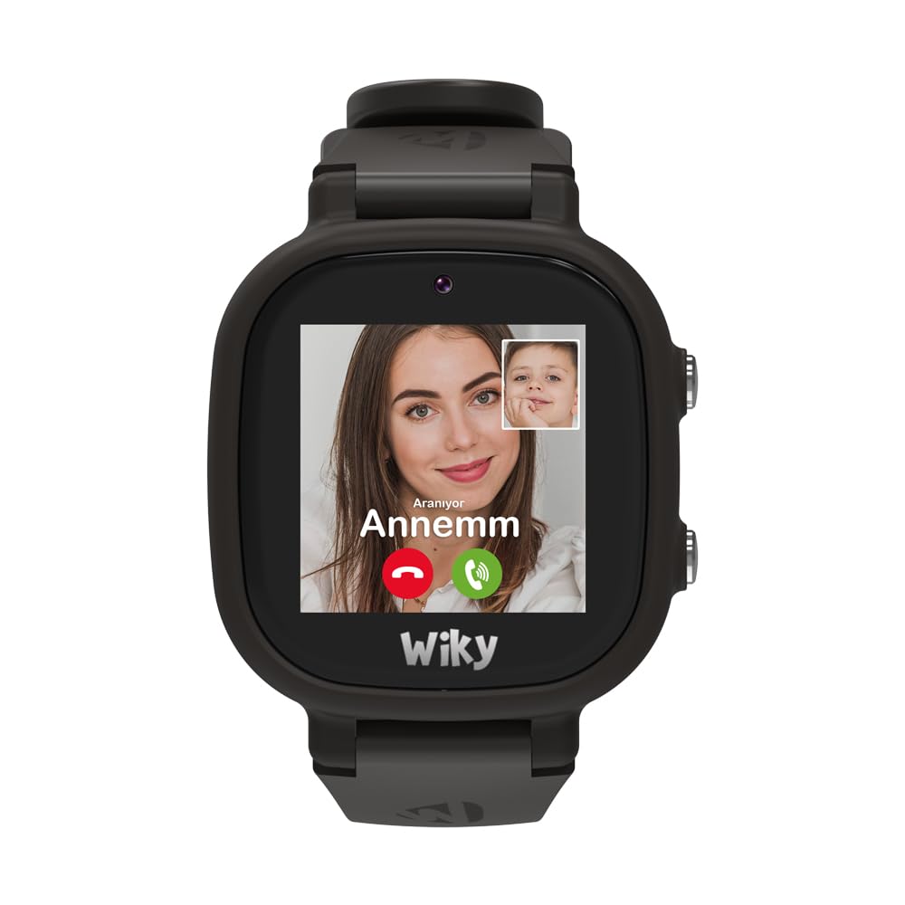 Wiky Watch 5E eSim'li Akıllı Çocuk Saati Görüntülü ve Sesli Arama, GPS, SOS, Konum Takibi (Turkcell eSIM) - Siyah (Siyah)