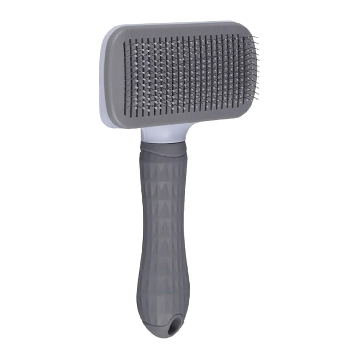 MADPET Gri Otomatik Temizlenen Tüy Toplama Tarağı – Basmalı Mekanizmalı Kedi Köpek Tarağı – Çelik İğneli – Cilt Dostu – Ergonomik Saplı – Uzun ve Kısa Tüyler İçin