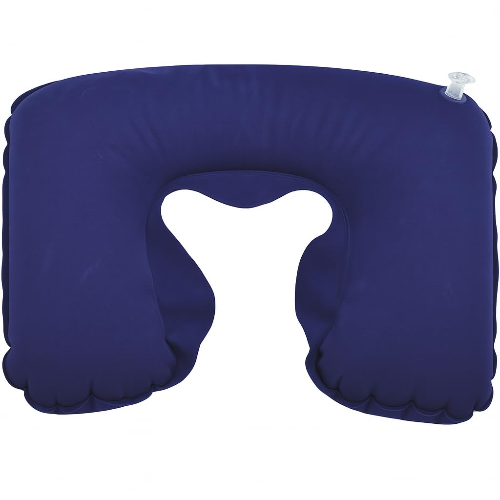 Kyrotech Şişme Seyahat Boyun Yastığı, Ergonomik Travel Neck Pillow, Katlanabilir, Taşınabilir, Uçak, Otobüs, Tren Yolculukları için Rahat Uyku Yastığı Lacivert