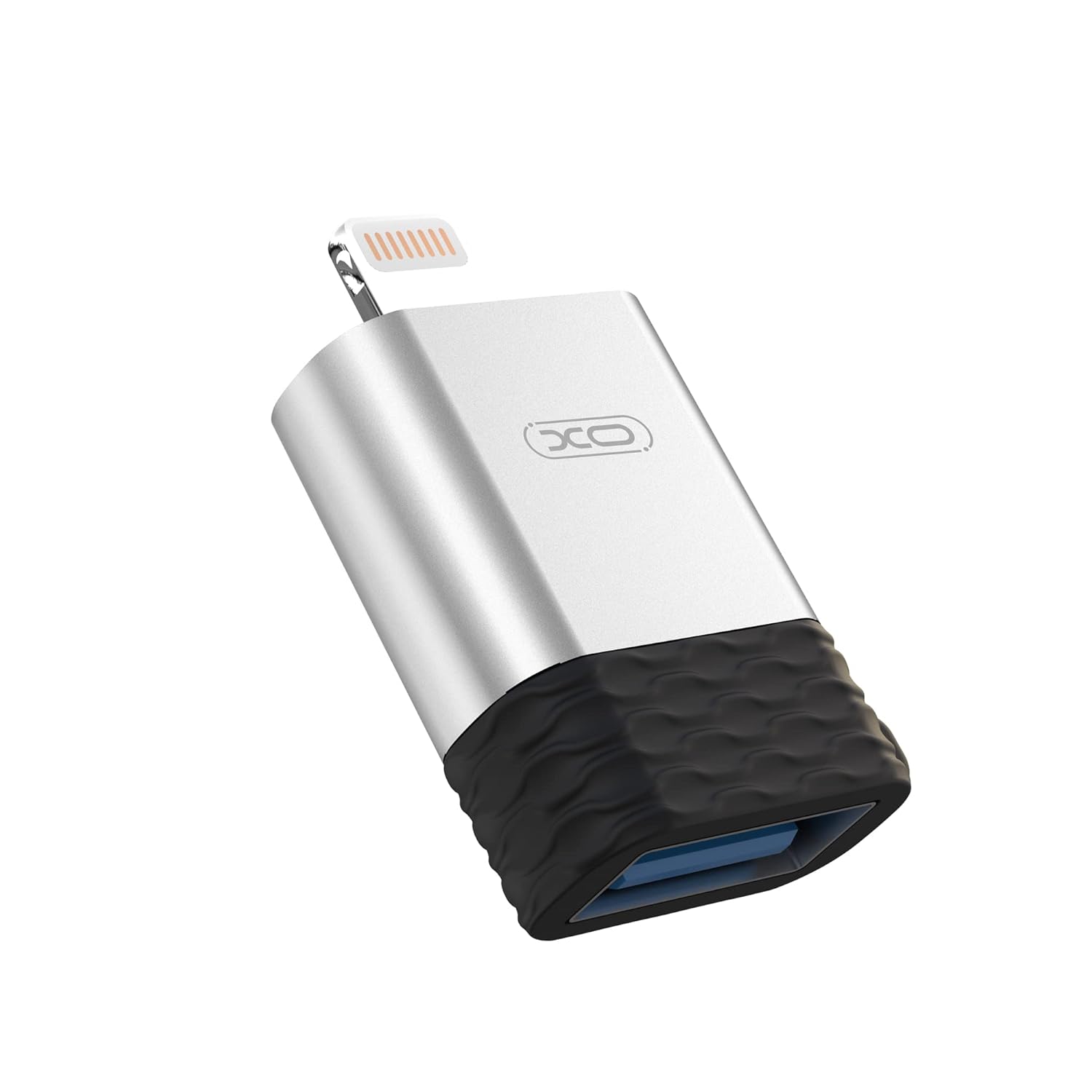 XO Simple is Beauty OTG Lightning Dönüştürücü, USB-A - Lightning, 2.4A Hızlı Şarj, 480 Mbps Veri Aktarımı, Şarj, Kulaklık, Veri Aktarımı, Mini Kompakt Tasarım, Tak Çalıştır, NB186, Gri
