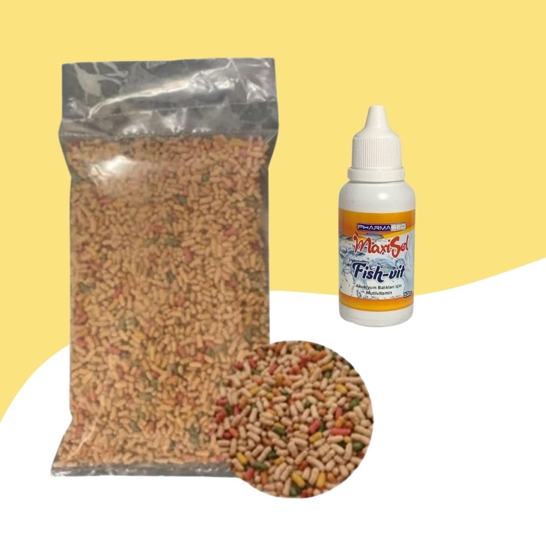 Pond Stick Karışık Japon Balığı Yemi 100Gr + Fish-Vit Balık Vitamini