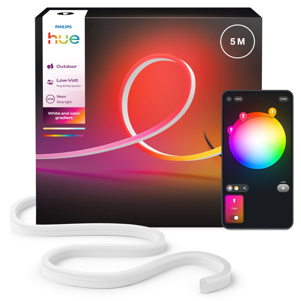 Philips Hue Hue Neon Outdoor Strip Light Dış Mekan Işık Şeridi 5m EU