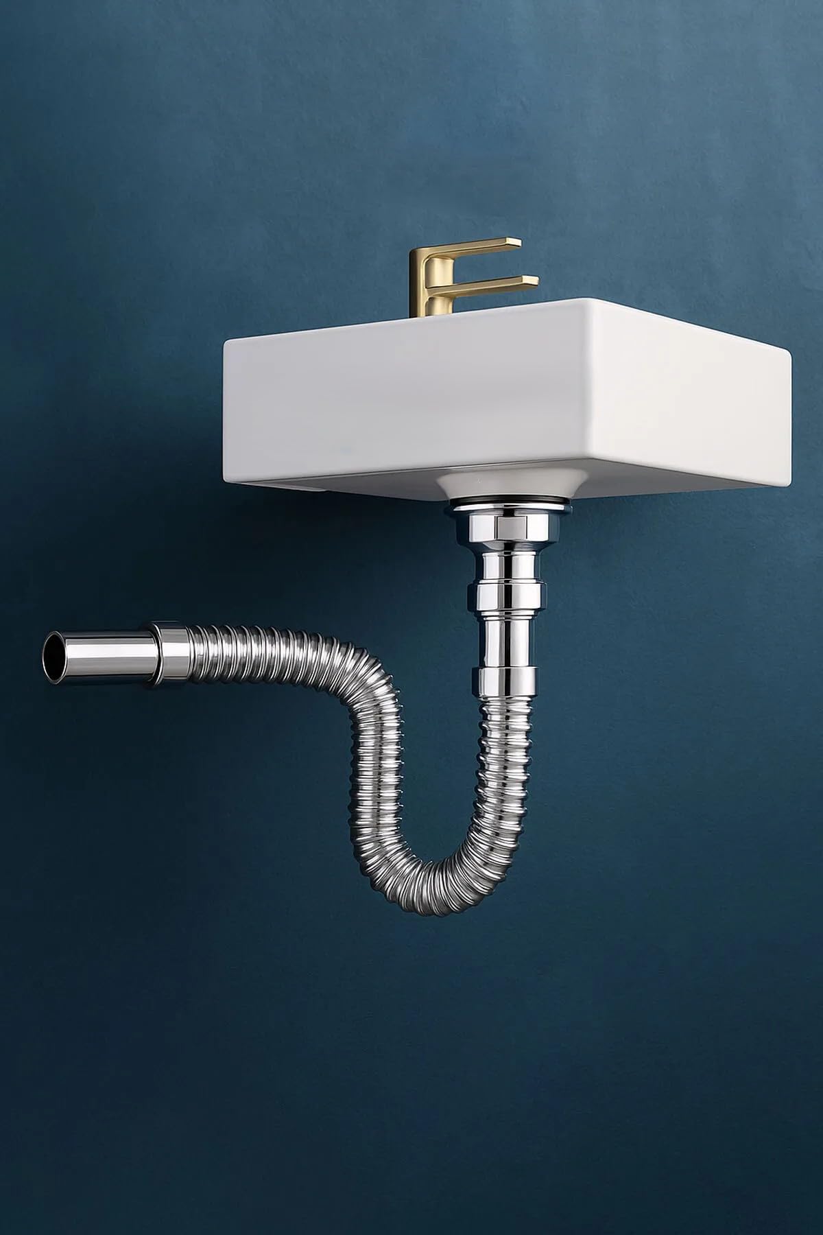 Orret Home 80 Cm Krom Körüklü Lavabo Gider Borusu – Esnek Metal Lavabo Sifon Hortumu, Uzatılabilir Gider Borusu, Banyo ve Mutfak Lavaboları İçin Dayanıklı Sifon Bağlantı Hortumu