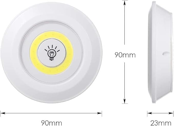 Orret Home Kablosuz Uzaktan Kumandalı LED Spot Lamba – 3’lü Pilli Set, Dolap Altı Işık, Gece Lambası, Dolap İçi Aydınlatma, Kumanda Kontrollü Mini Spot Lamba (Piller Kutuya Dahil Değildir)