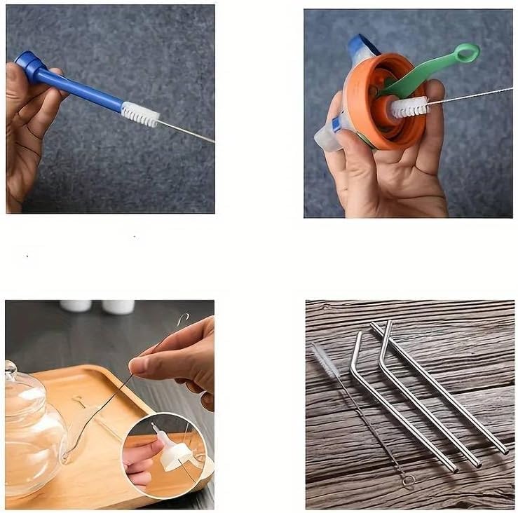 Orret Home 6'lı Pipet Temizleme Fırçası Seti – Suluk, Biberon, Akvaryum, Cam, Çelik ve Bambu Pipetler İçin Esnek Temizlik Fırçası-Pipet Temizleyici Tel Fırça