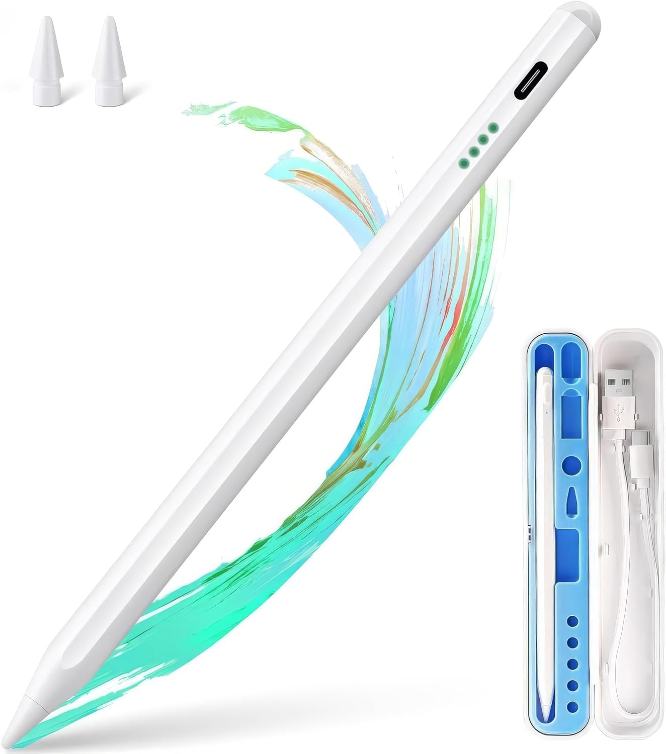 Tüm Cihazlara Uyumlu Tablet ve Telefon Için Çizim & Yazı Kalemi - Tabletler Için Dokunmatik Stylus Kalem - Eğim Özelliği - Geçikme Yok 2 Adet Yedek Uç ve Özel Taşıma Kutusu İle Birlikte