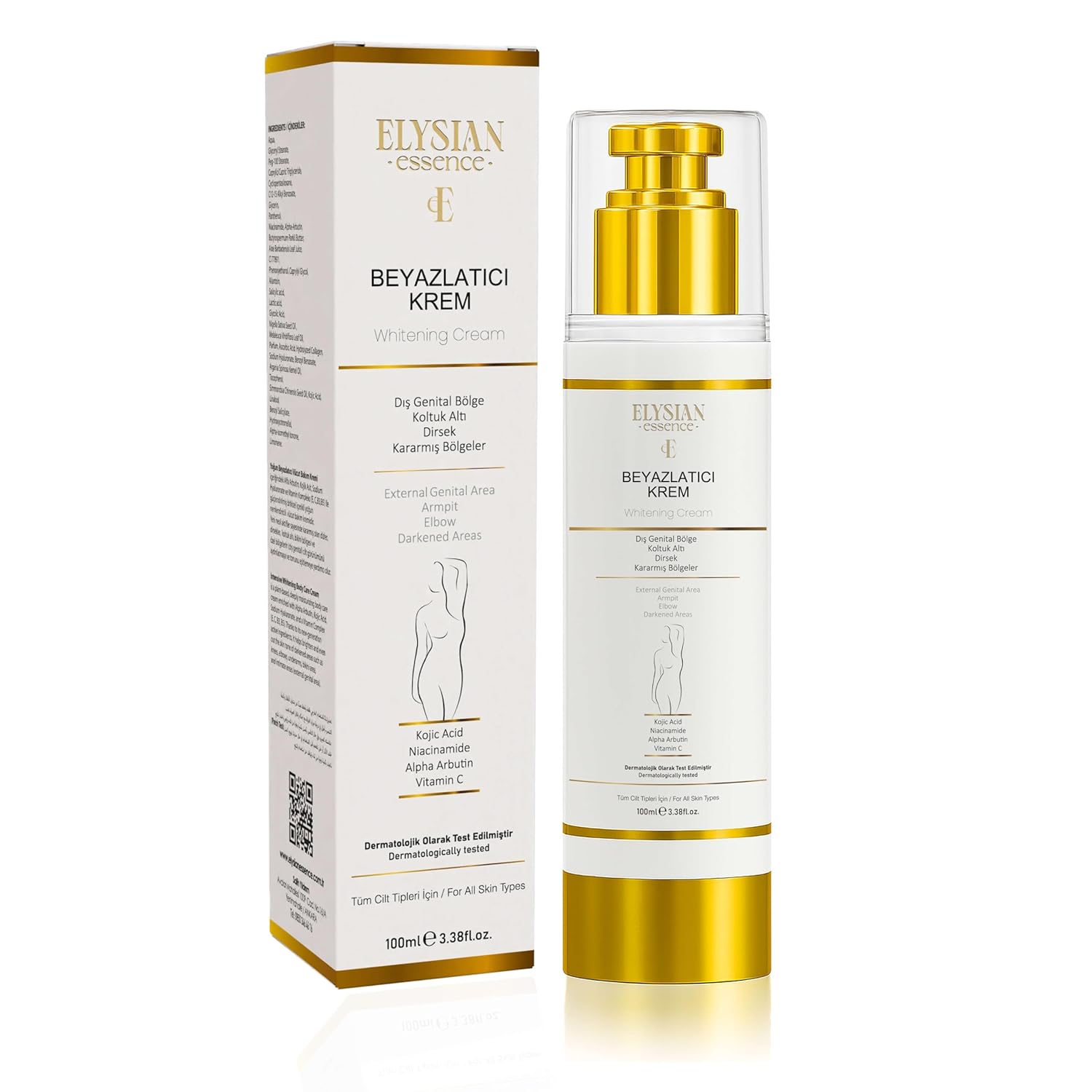Elysian Essence Cilt Beyazlatıcı | Kararma Giderici Krem - Genital Bölge, Koltuk Altı, Bikini Bölgesi, Dirsek ve Vücut 100 ml