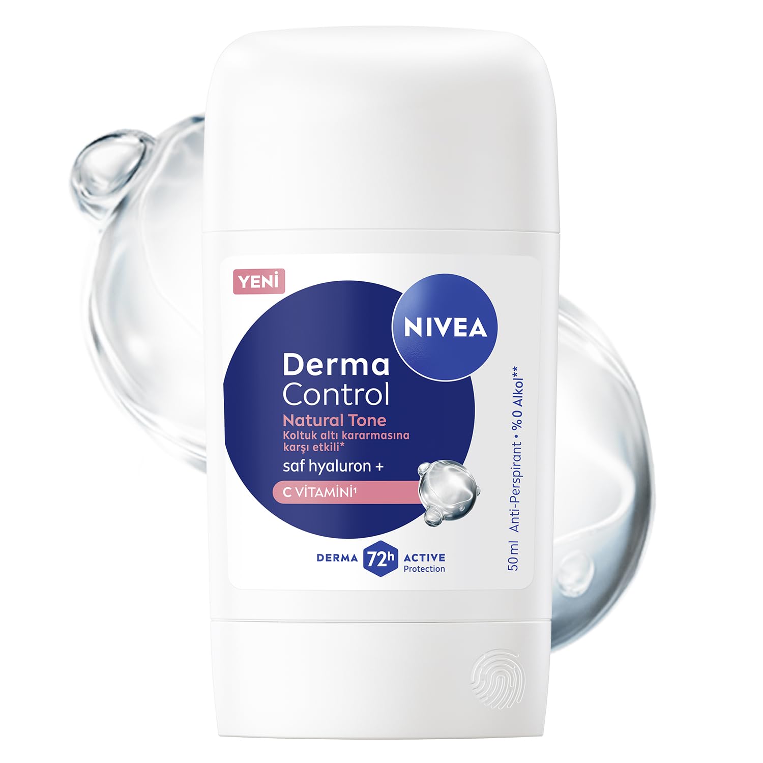 NIVEA Kadın Stick Deodorant Derma Control Natural Tone 50 ml, Koltuk Altı Kararmasına Karşı Etkili, Eşit Cilt Tonu, 72 Saat Anti Perspirant Koruma, C Vitamini, Hyaluronik Asit, Alkol İçermez