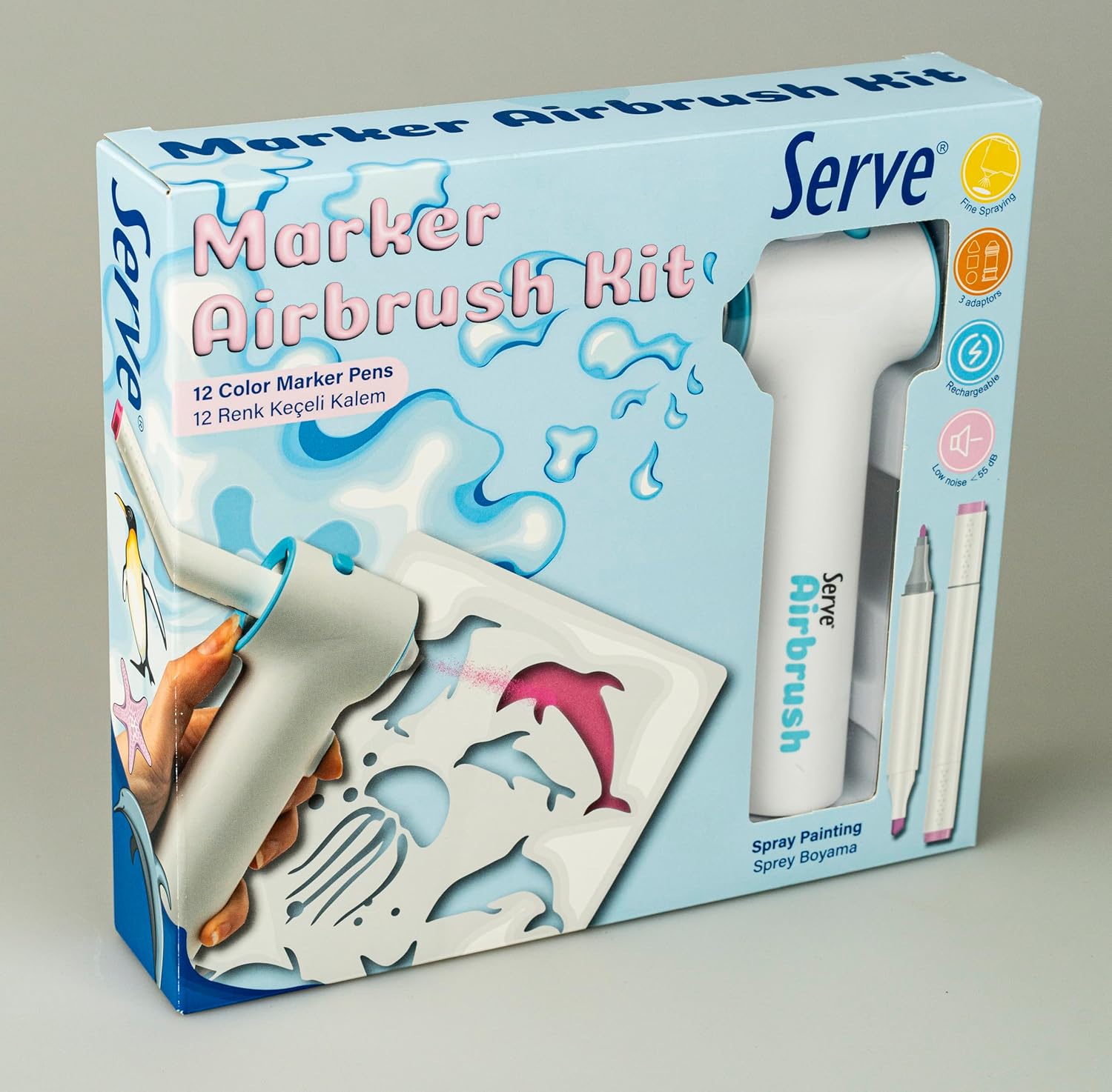 SERVE AIRBRUSH KIT 12 KEÇELİ KALEM İLE BİRLİKTE