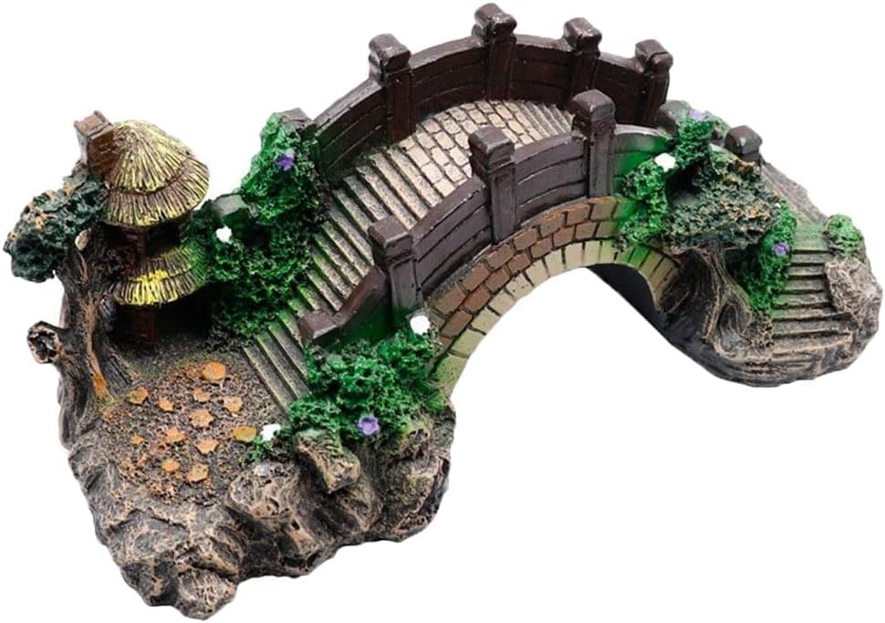 Aputue Akvaryum Dekorasyonu, Reçine Malzemeden Yapay Köprü Modeli, Tatlısu Akvaryumları İçin Balık Tankı Süsü, Küçük Boy