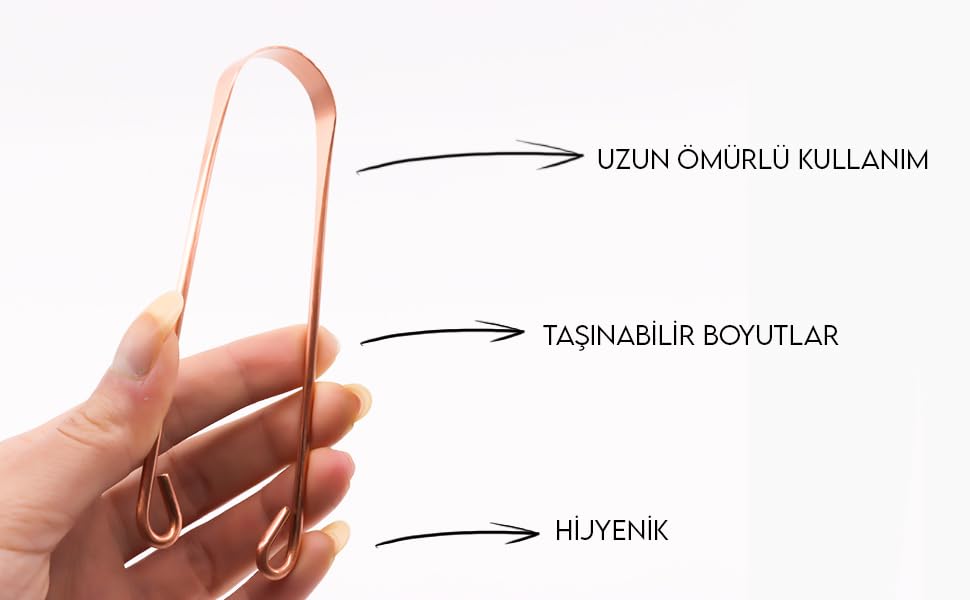 AEE® 3'lü Dil Temizleyici Seti – Paslanmaz Çelik + Bakır Dil Kazıyıcı – Taşıma Kutulu Hijyenik Ağız Bakım Ürünü – Antibakteriyel, Antialerjenik, Koku Giderici – Ağız Kokusuna Karşı Etkili Temizlik