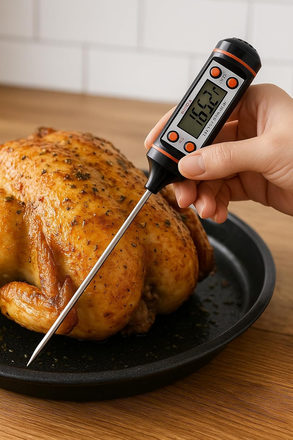 Vios Store Dijital Et ve Gıda Termometresi, Anında Okuma Özellikli, Paslanmaz Çelik Prob, LCD Ekranlı Mutfak Termometresi