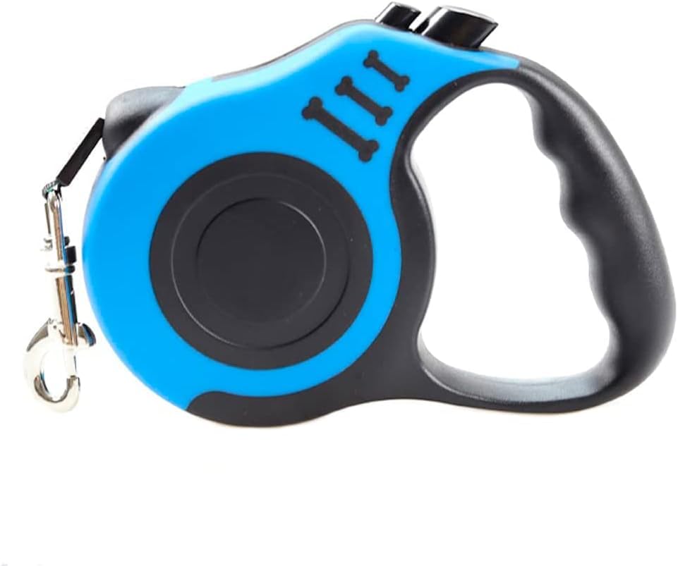 Aputue Geri çekilebilir köpek tasması, 5m Köpek Tasma 360° Dolaşmayan, Kaymaz Tutma Yeri, Tek Elle Frenleme, Duraklatma ve Kilit Özellikli, Küçük Orta Büyük Köpekler için (Mavi)