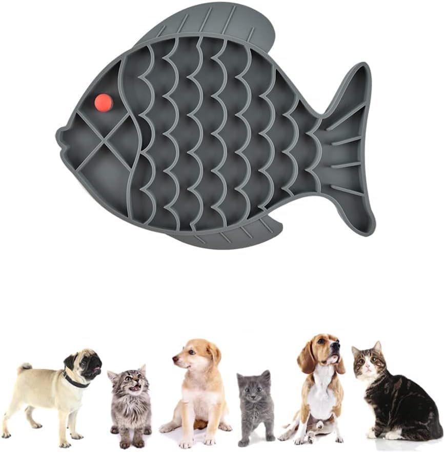 Aputue Kedi Yalama Matı, Kediler için Yavaş Besleyici Yalama Matı, Evcil Hayvan Sakinleştirici Ödül Matı, Sıkıntı ve Endişe Azaltıcı Yalama Matı, Kedi Bulmaca Besleyici Kasesi için Mama ve Yoğurt