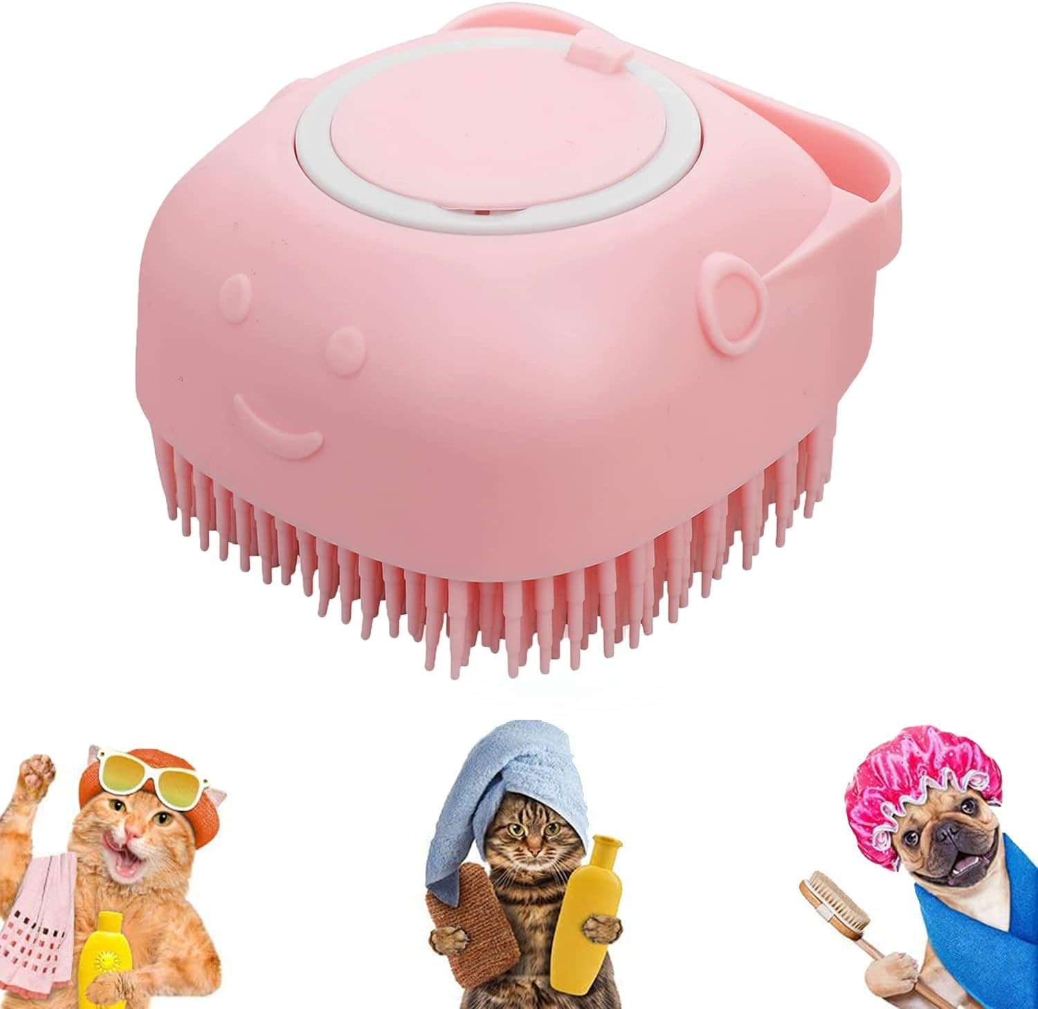 Aputue Evcil Hayvan Banyo Fırçası, Köpek Banyo Fırçası, Banyo İçin Köpek Masaj Fırçası, Yumuşak Silikon Köpek Şampuan Fırçası, Kısa ve Uzun Tüylü Köpekler İçin Evcil Hayvan Şampuanı Dağıtıcı Fırça