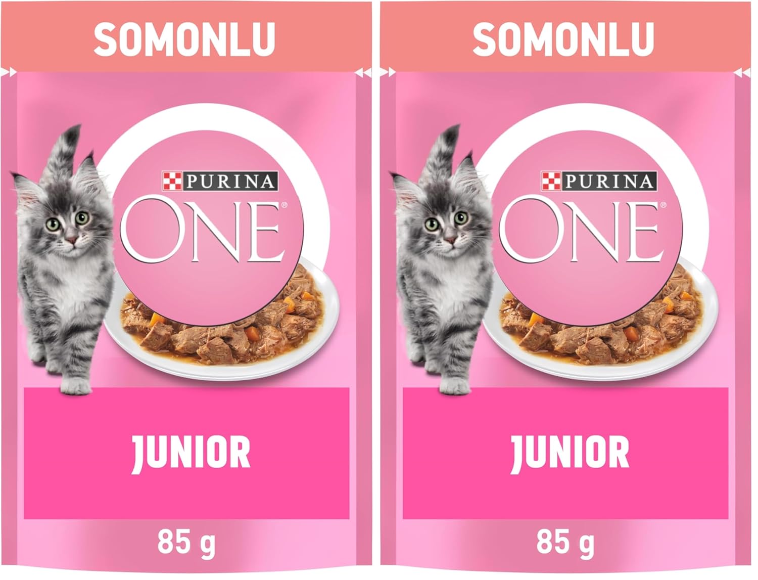 PURINA ONE Somonlu Yavru Kediler için Yaş Kedi Maması 85 Gram 2li paket