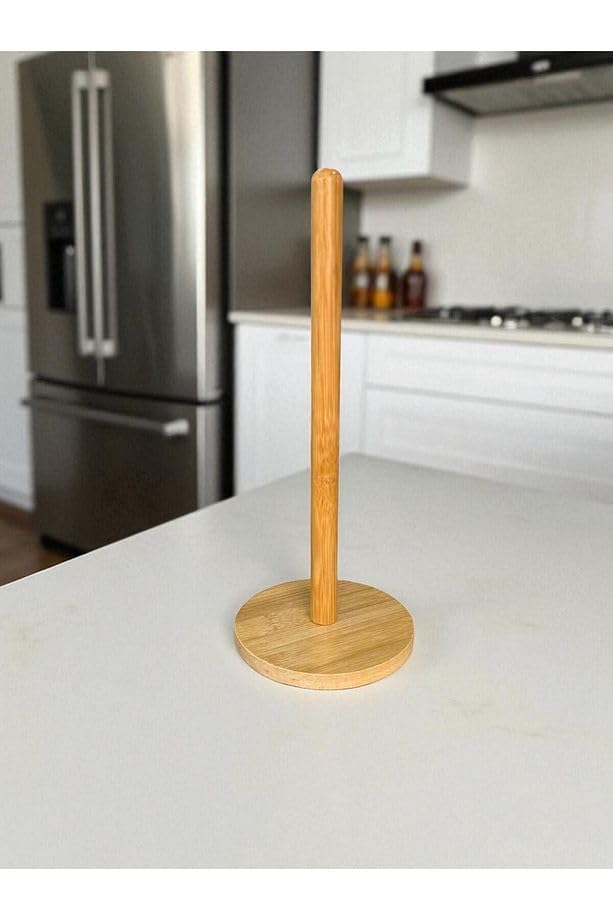 Bambu Yuvarlak Kağıt Havluluk Dikey Masa Üstü Rulo Kağıt Havlu Dik Havlu Peçetelik