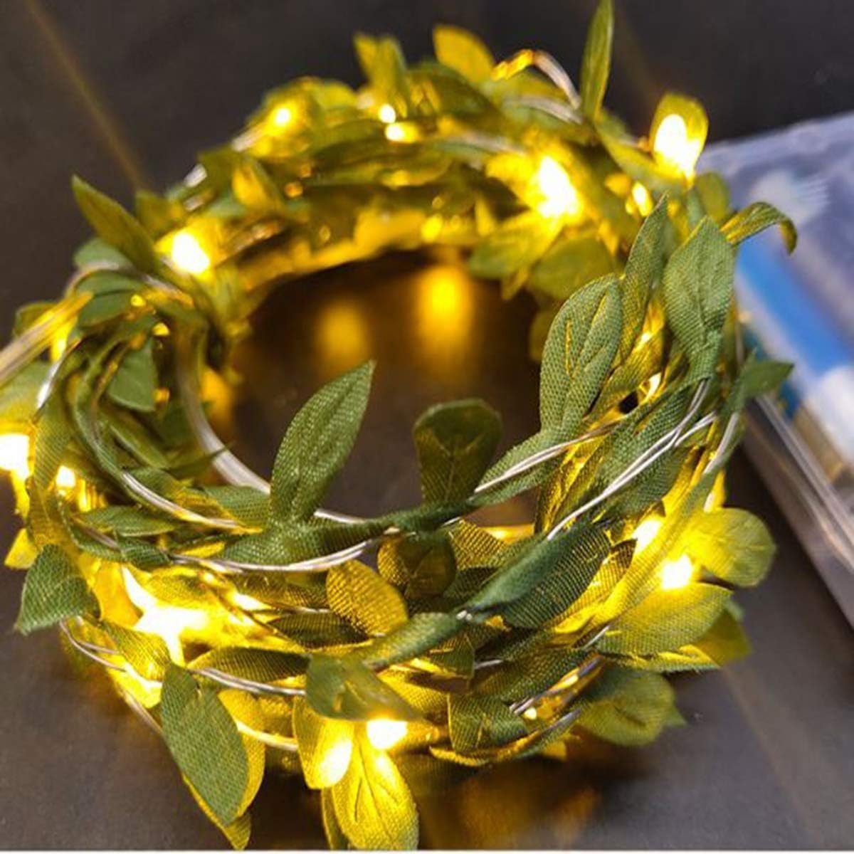 BakGelAl Yaprak Dekorlu 3 Metre Peri Led Pilli Işık Yılbaşı Süsü Günışığı Aydınlatma Gece Lambası Yaprak Dekor Aydınlatma