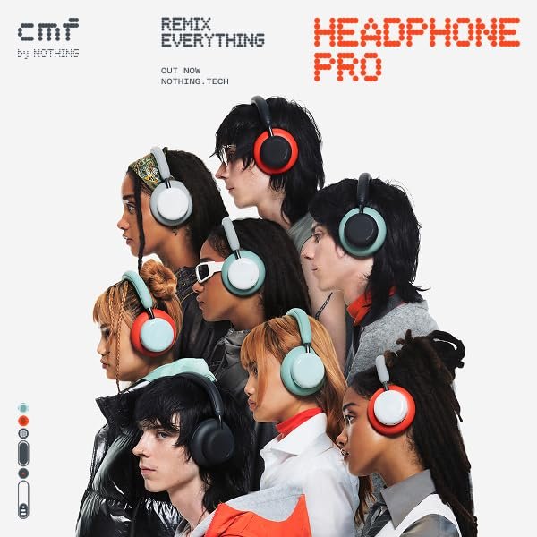 CMF by Nothing Kulaklık Pro Aktif Gürültü Önleyici Kablosuz Kulaklıklar Bluetooth 5.4 Kulak Üstü Kulaklık, 50H ANC Çalma Süresi, Bas ve Tiz Kaydırıcı, Özel EQ ve Mekansal Ses, Yüksek Çözünürlüklü LDAC