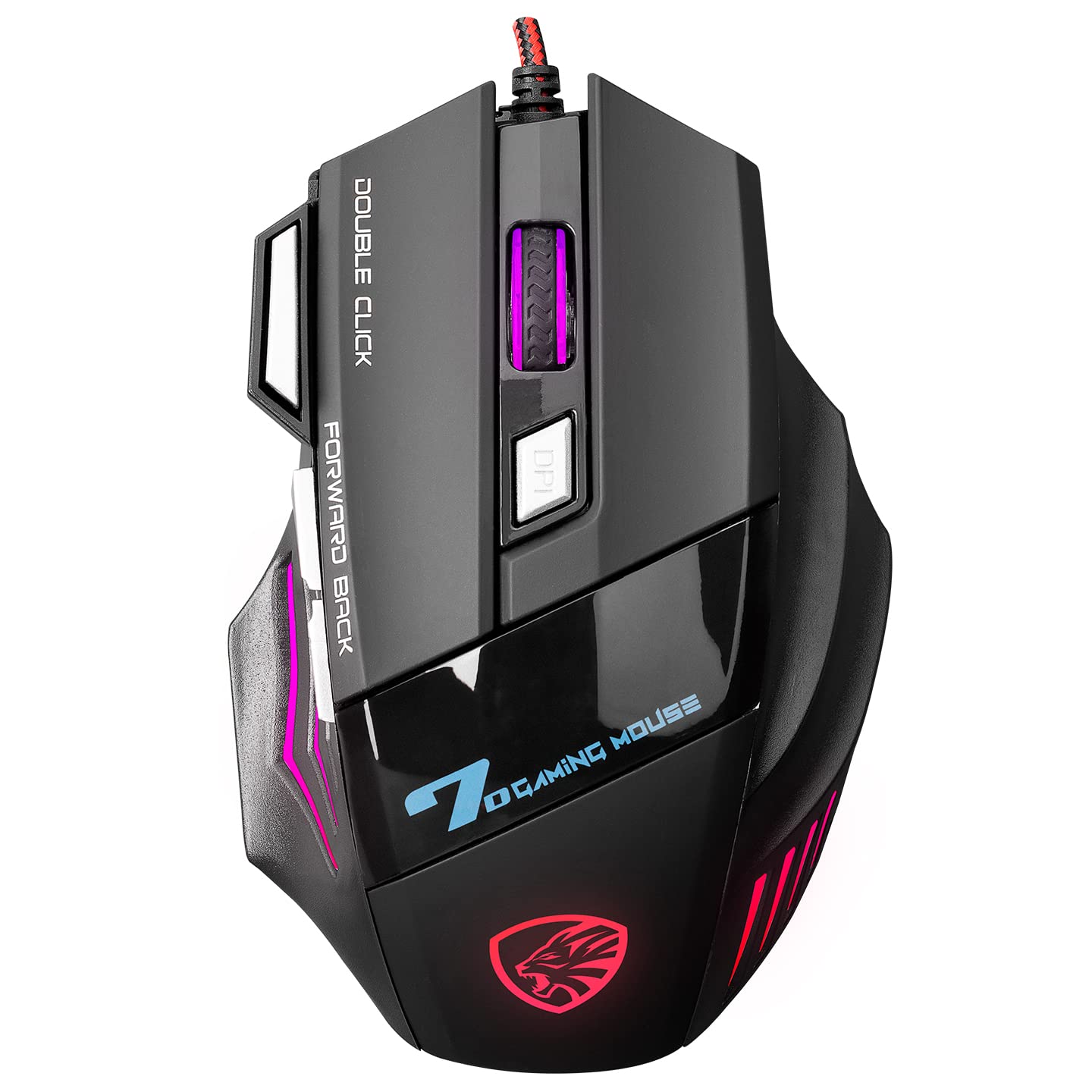 X7 RGB Gaming Mouse, 7 Tuşlu, Kablolu USB, Gökkuşağı LED Aydınlatmalı, Siyah, Optik Oyuncu Mouse