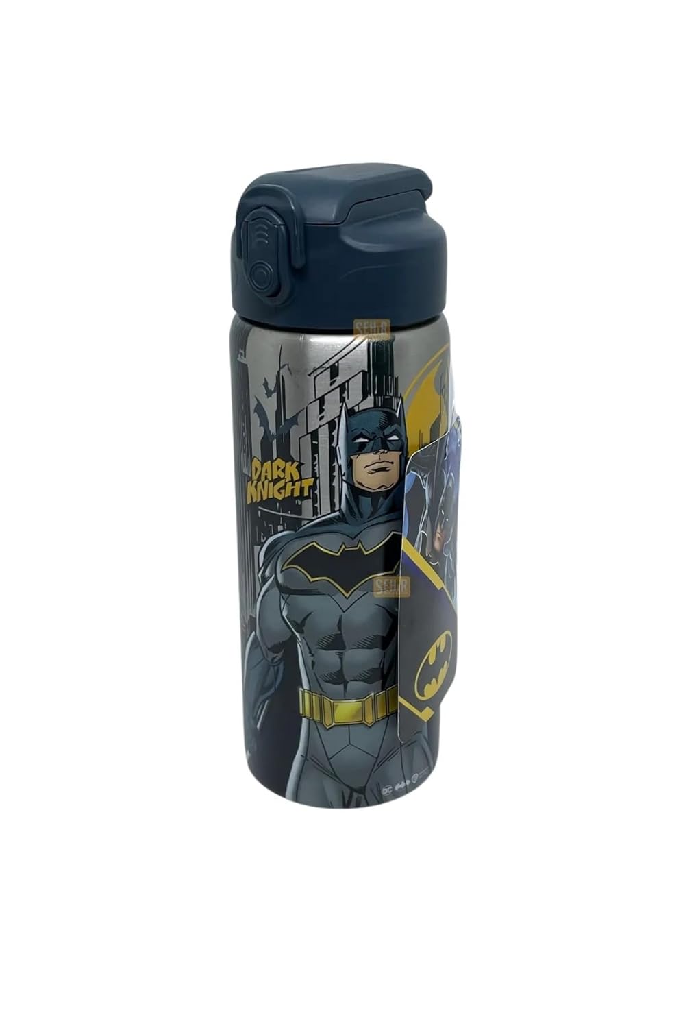 Wiggle 600ml Batman Temalı Lisanslı Pipetli Kilitlenebilir Kapak Paslanmaz Çelik Termos
