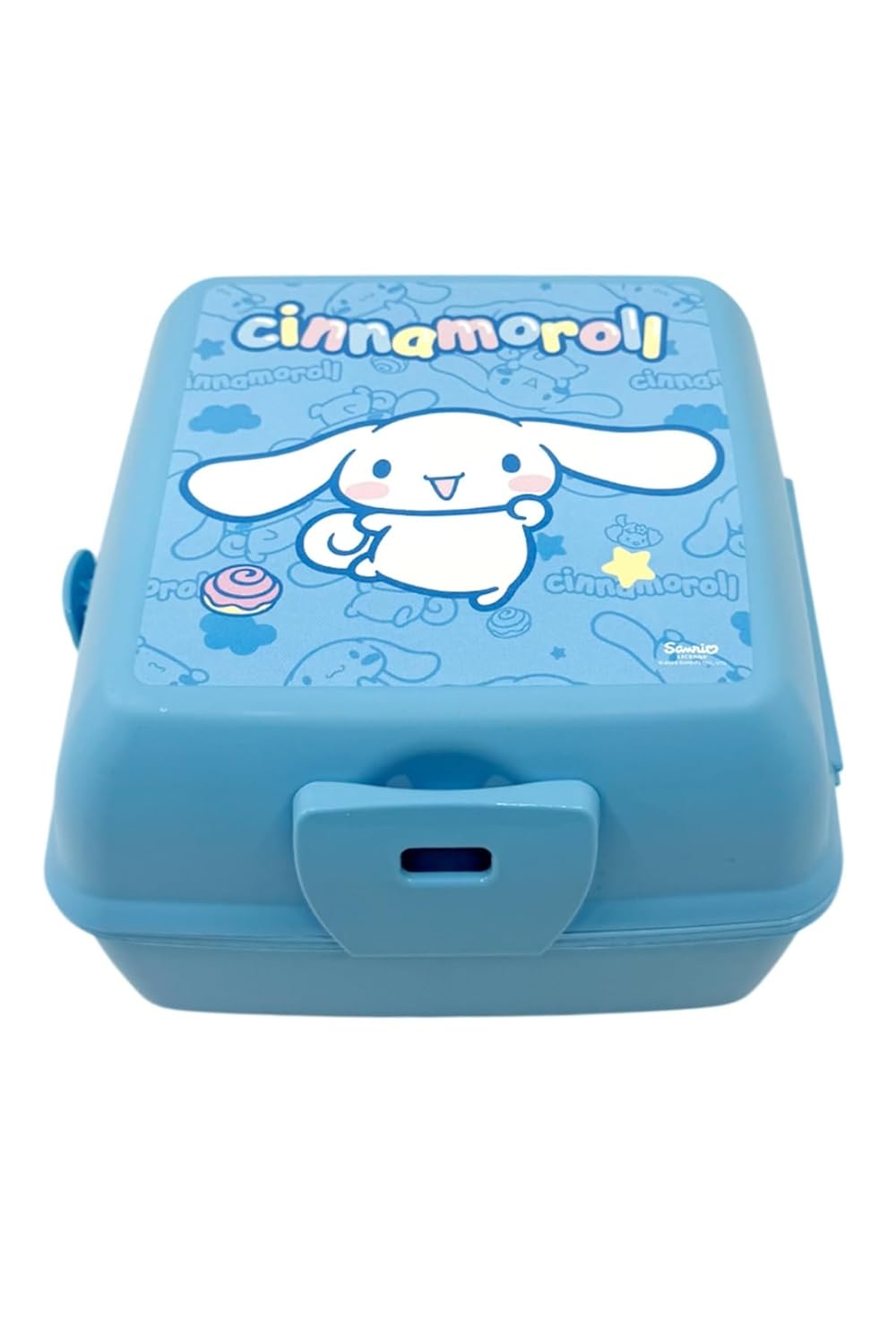 Wiggle Cinnamoroll Temalı Lisanslı 4 Bölmeli Plastik Çocuk Beslenme Kutusu - Yemek Saklama Kabı Kaşık ve Çatallı
