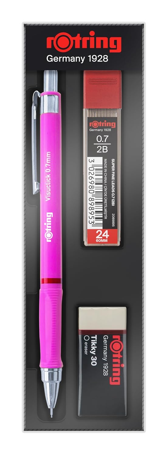 rOtring Visuclick+ Min Silgi Okul Seti 0,7mm-Opak Pembe
