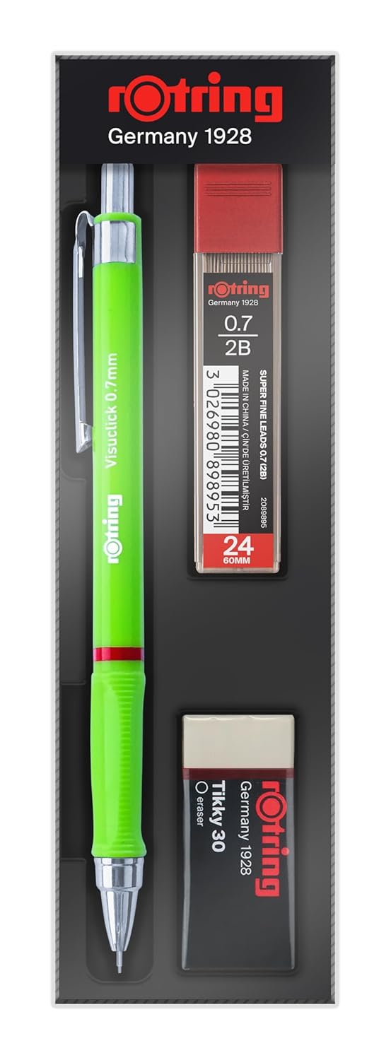 rOtring Visuclick+ Min Silgi Okul Seti 0,7mm-Opak Yeşil