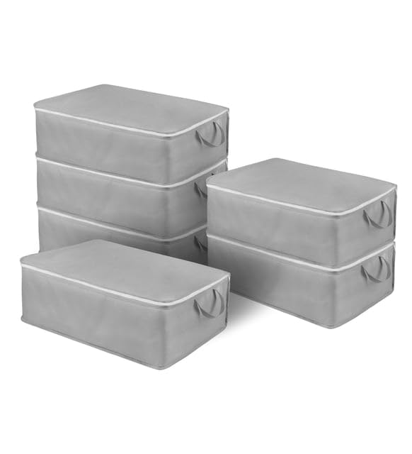 Jouis Hurç Seti 6 Adet BÜYÜK BOY Baza Altı Çekyat Düzenleyeci Çeyiz Bohçası 64 x 45 x 22 Organizer BÜYÜK