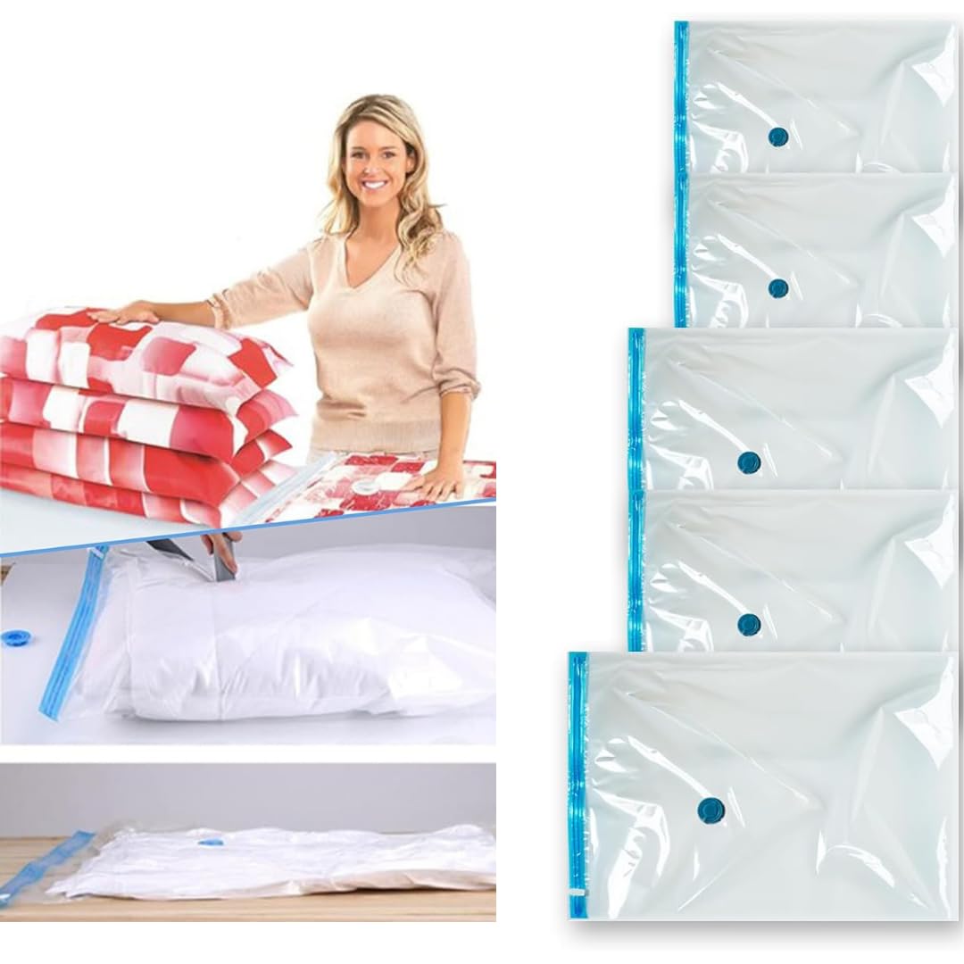 Jouis Vakumlu Hurç Poşet Setleri, Her Kullanıma Uygun 5 Parça, 2 Adet 50x70, 2 Adet 55x90, 1 Adet 80x100