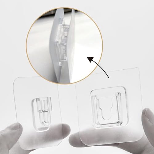 AEE® 10 Çift Yapışkanlı Geçmeli Asma Aparatı Kanca Askı Sabitleyici Klips Seti – Delmeden Montaj – Su Geçirmez Güçlü Yapışkan – Duş Rafı, Mutfak, Banyo ve Ev Düzenleyici Sabitleme Aparatı