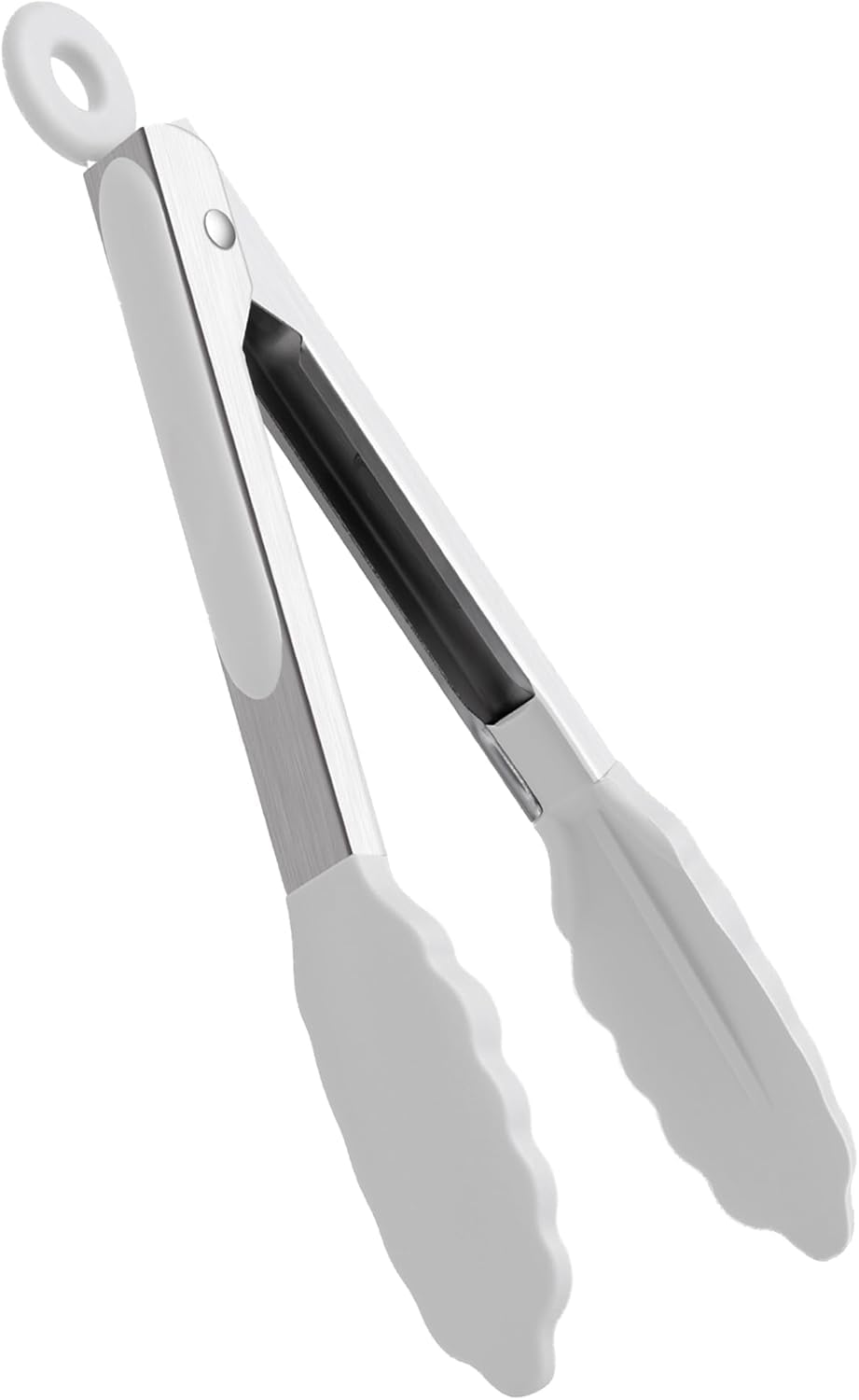 Baker Home Beyaz Silikon Uçlu Mutfak Maşası - 23 cm, Asma kilit sistemli paslanmaz çelik sap, Kolay Kavrama, Mangal, Salata, Makarna, Barbekü, Kamp için Uygun