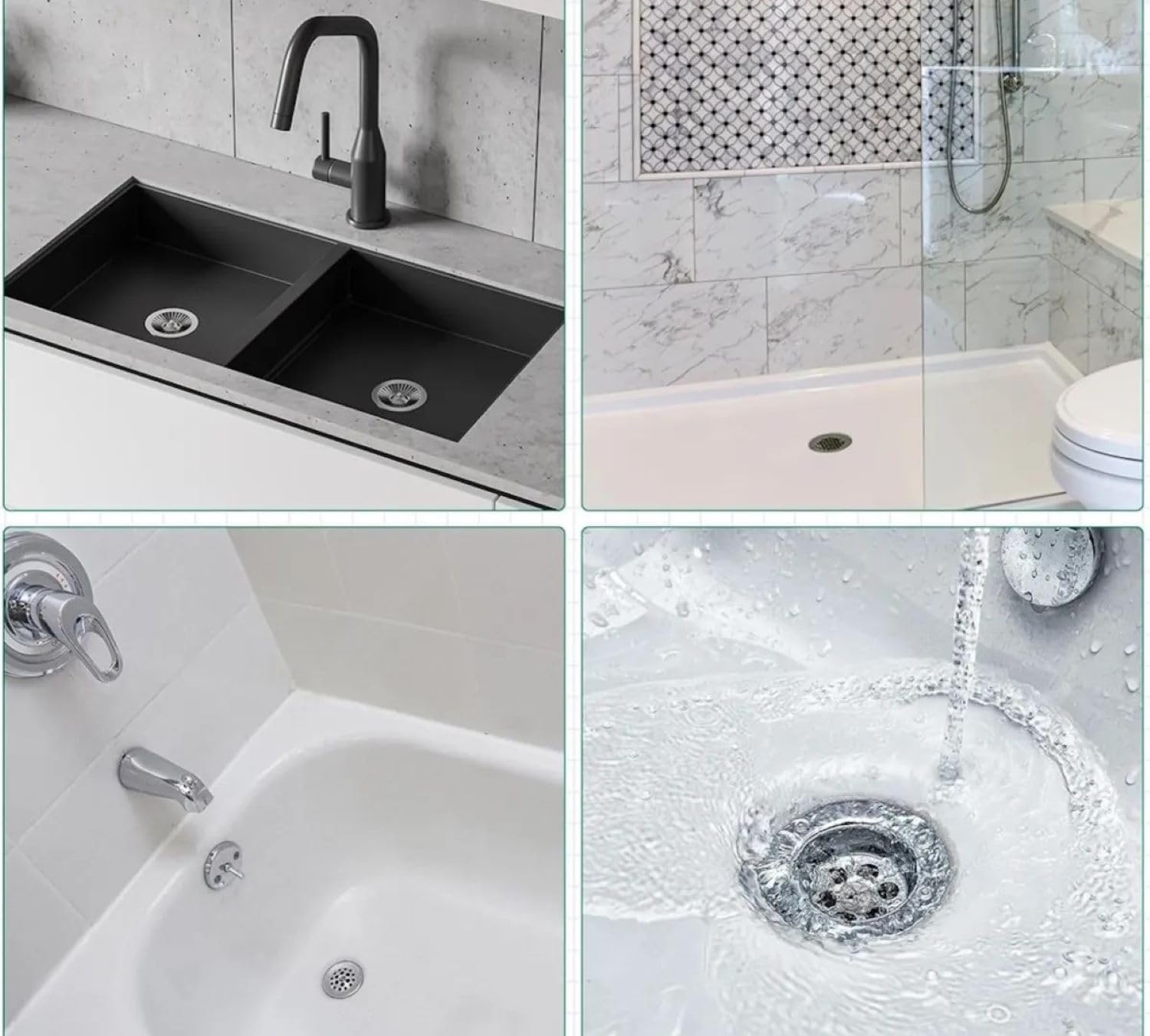 Orret Home Tek Kullanımlık Yapışkanlı Banyo Gideri Süzgeci ve Mutfak Evye Çöp Ayırıcı Seti – 10 Adet Saç ve Kıl Tutucu, Yapışkanlı Tek Kullanımlık Süzgeç-Yapışkanlı Tel Süzgeç