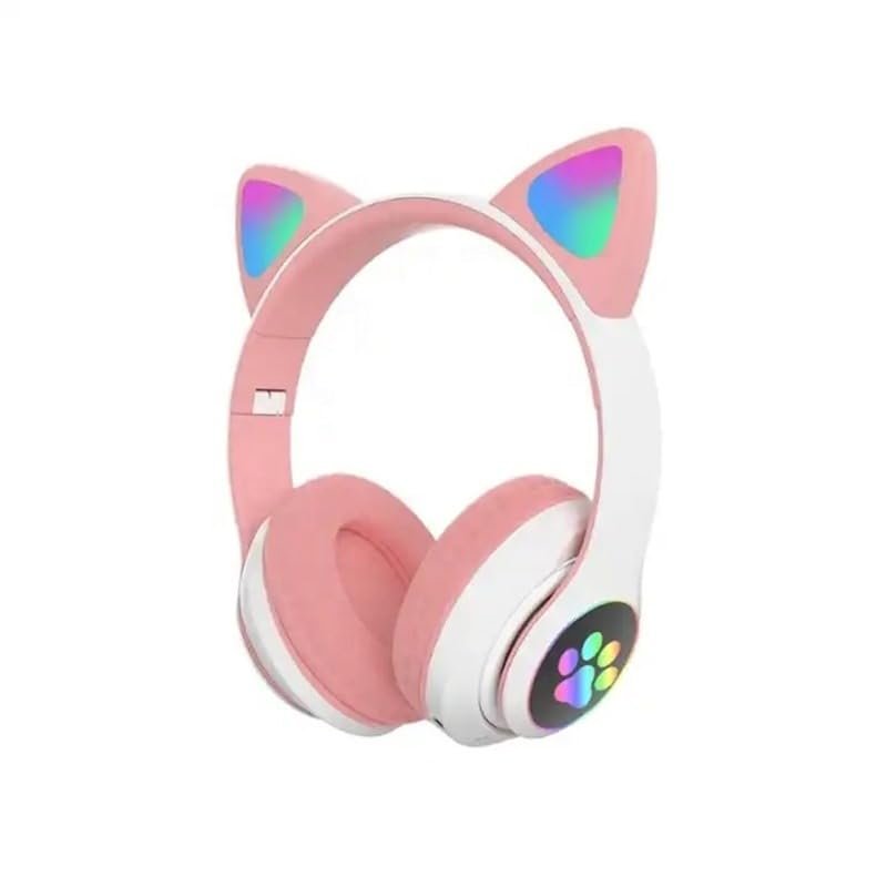HEARTZ H10 CAT KEDİLİ LED IŞIKLI KAFAÜSTÜ BLUETOOTH KULAKLIK (TOZ PEMBE)