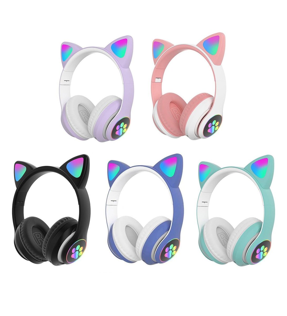 HEARTZ H10 CAT KEDİLİ LED IŞIKLI KAFAÜSTÜ BLUETOOTH KULAKLIK (TOZ PEMBE)
