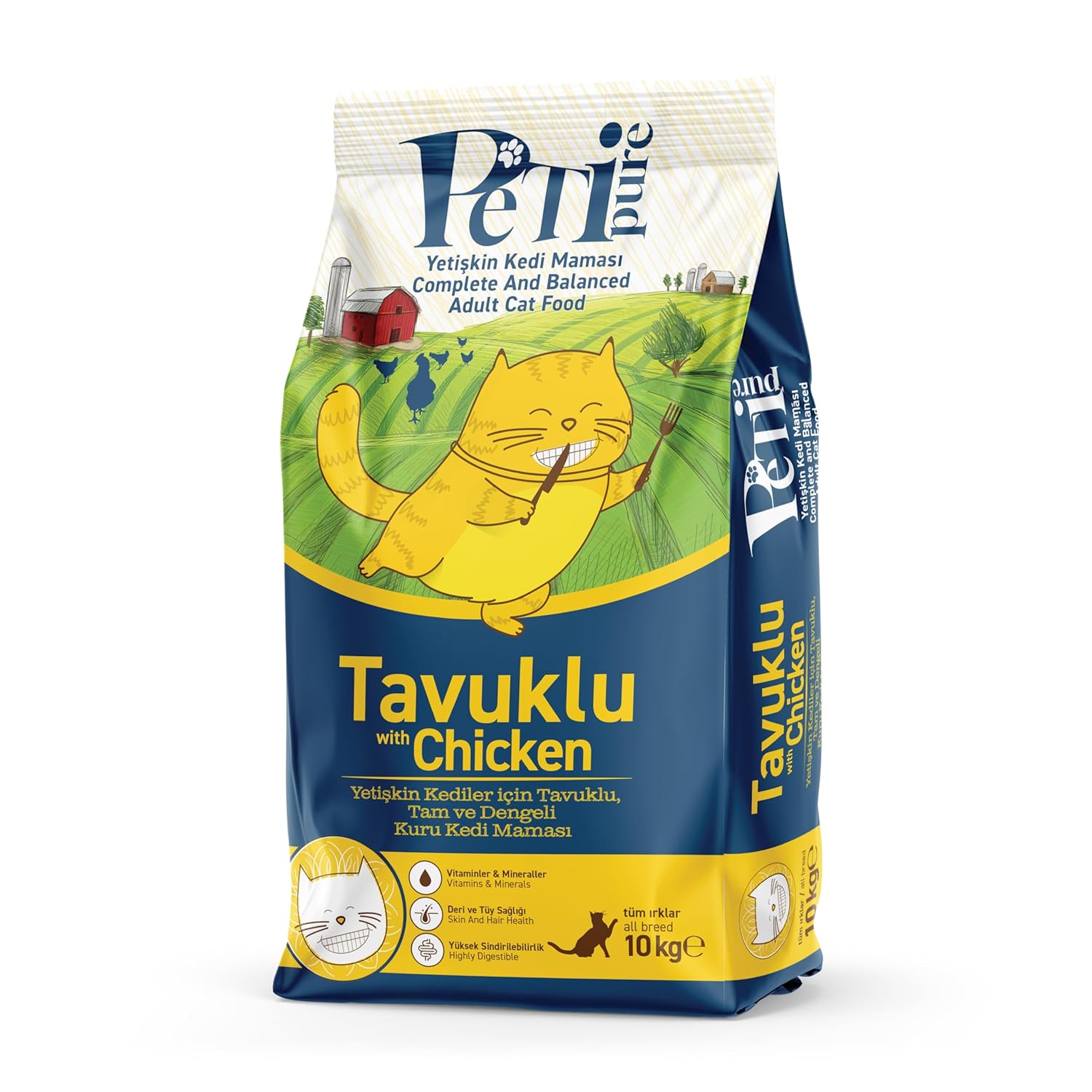 Petipure Tavuklu Kuru Kedi Maması Yetişkin 10 Kg