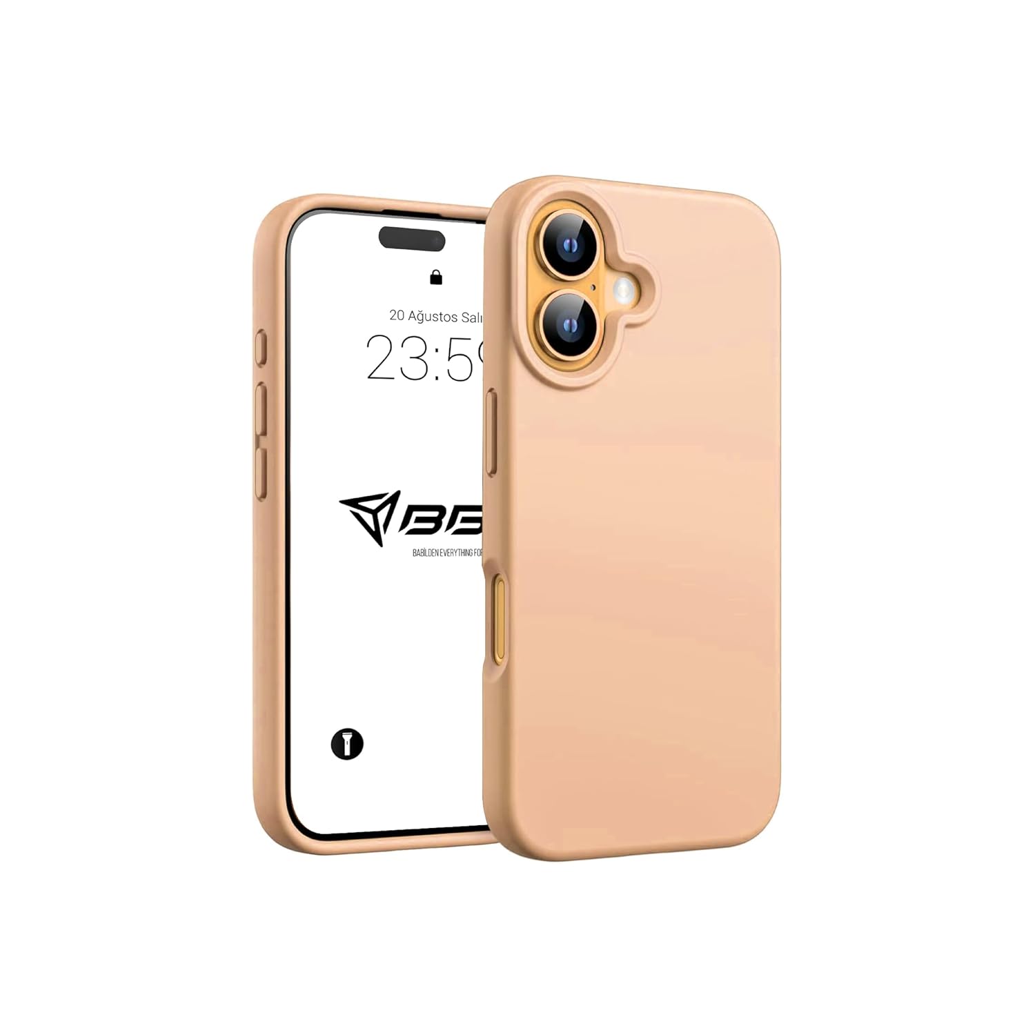 Babilden iPhone Kılıf İnce Sıvı Silikon 3 Katmanlı Tam Kaplamalı Yumuşak Jel Kauçuk Kılıf Kapak, Mat Turuncu (iPhone 16 Plus) (35)