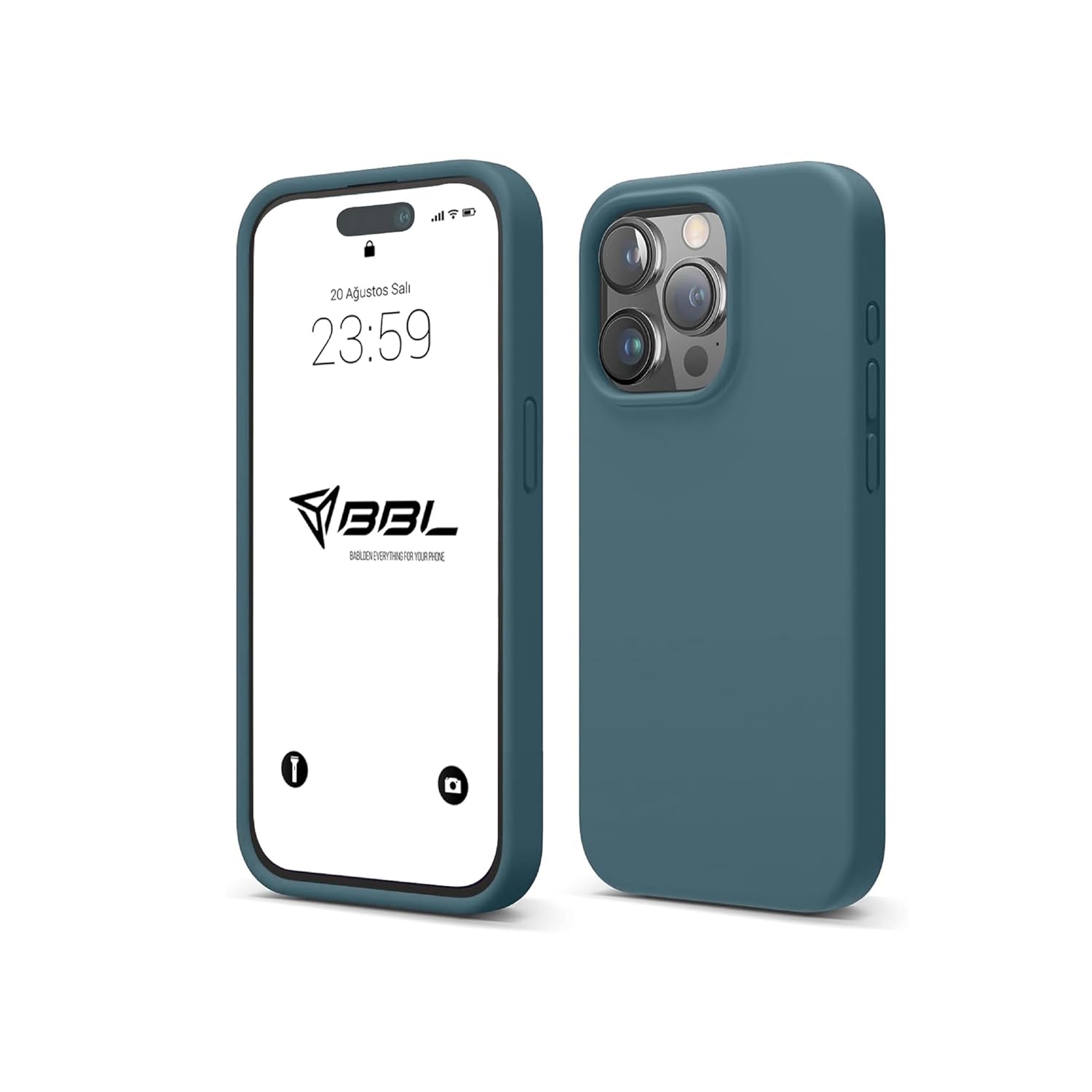 Babilden iPhone Kılıf İnce Sıvı Silikon 3 Katmanlı Tam Kaplamalı Yumuşak Jel Kauçuk Kılıf Kapak, Çam Yeşili (iPhone 14 Pro) (44)