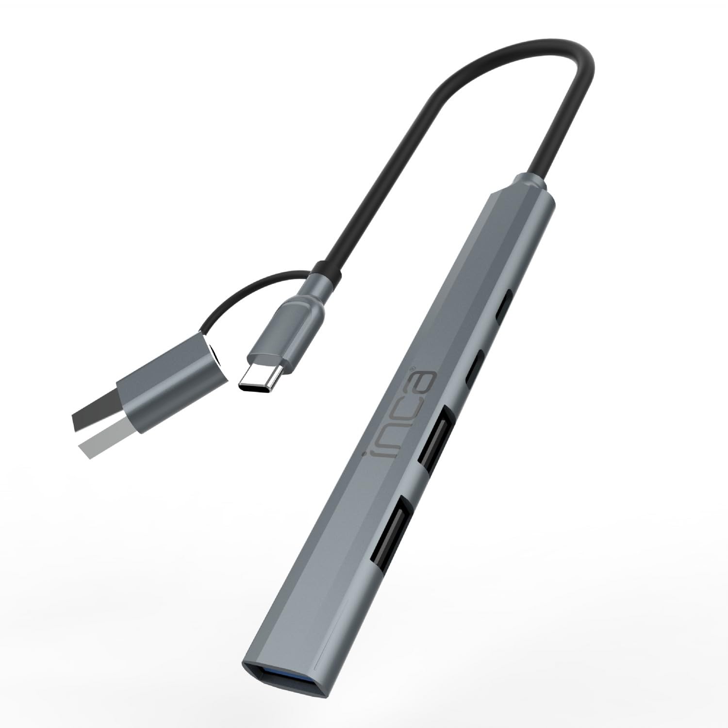 Inca IUTP-06TXT USB Hub, Type-C 3.1, 100W PD Güç Dağıtımı, 5 Gbps Veri Aktarım, Alüminyum Kasa
