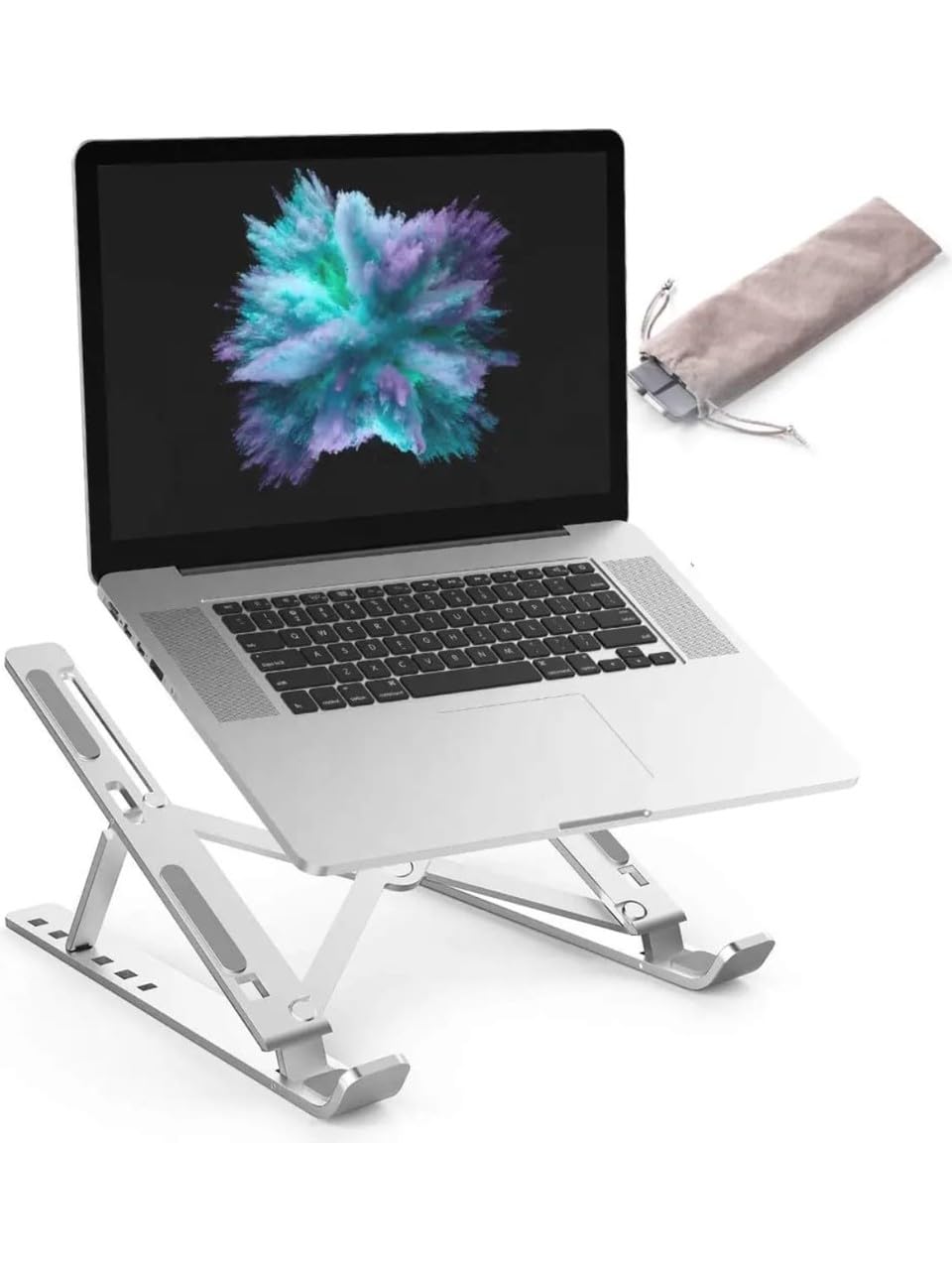 ilkatech ilka07 Taşınabilir 7 Kademeli Laptop Stant Bilgisayar Stant Notebook Stant Tüm Laptoplarla Uyumlu Bilgisayar Standı Taşınabilir Metal Kaymaz Stant Dizüstü Bilgisayar Stantı