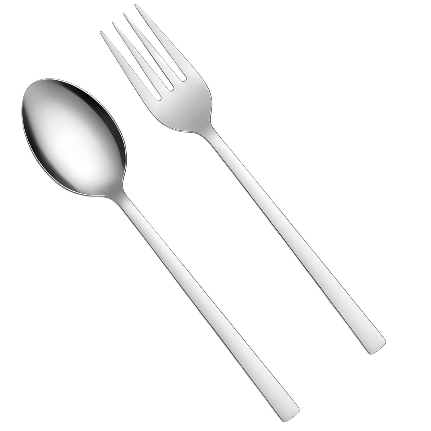 Paslanmaz Çelik Yemek Kaşığı ve Çatal Seti, 12 Adet Kaşık, 12 Adet Çatal, Ev ve Restoran Kullanımı için