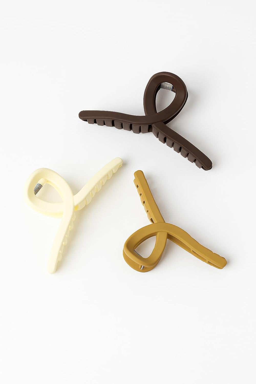 3' lü Fiyonk Mandal Kadın Saç Tokası Kahve Tonlar