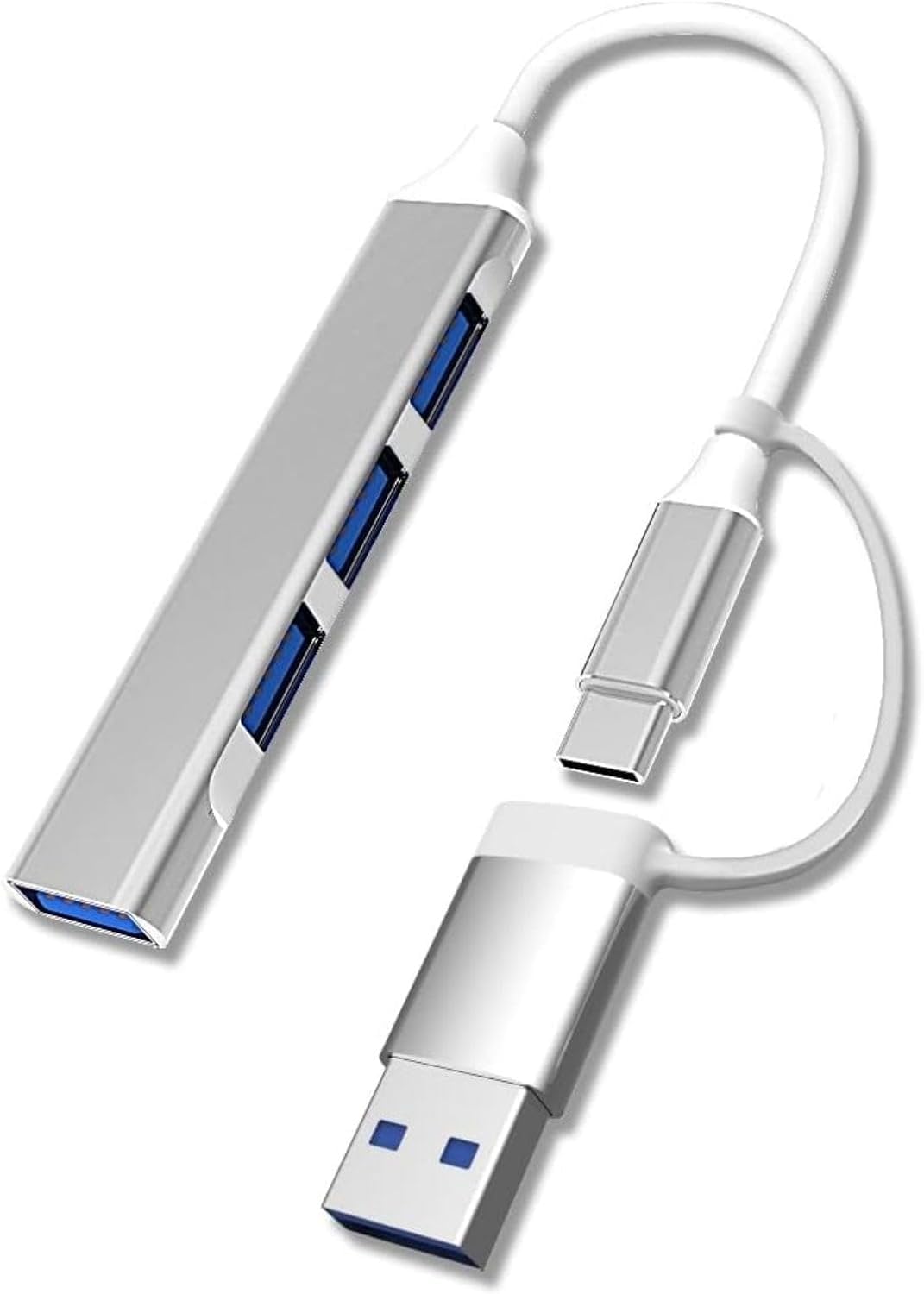 Orret Home 4 Port USB Çoklayıcı ve Type-C Adaptör – 2 in 1 Multi USB 3.0 Hub, MacBook Pro/Air ve Type-C Cihazlar ile Uyumlu, OTG Destekli USB Dönüştürücü