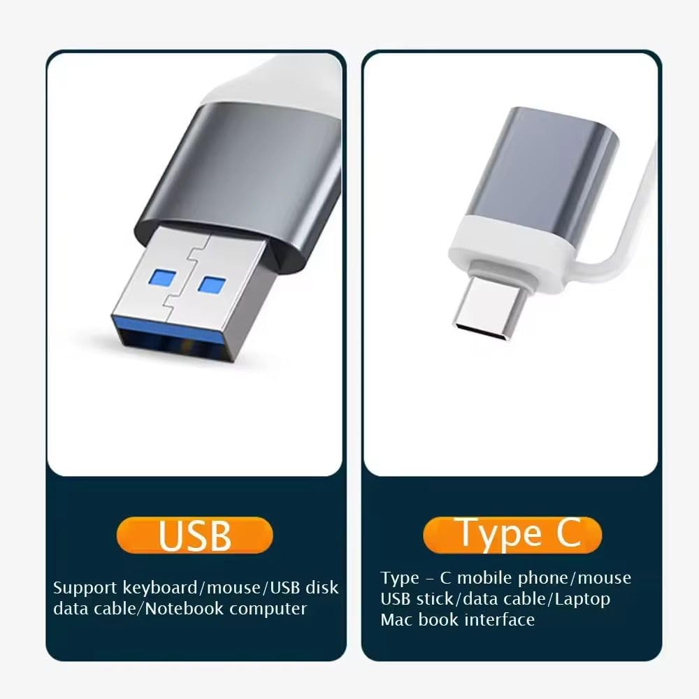 Orret Home 4 Port USB Çoklayıcı ve Type-C Adaptör – 2 in 1 Multi USB 3.0 Hub, MacBook Pro/Air ve Type-C Cihazlar ile Uyumlu, OTG Destekli USB Dönüştürücü