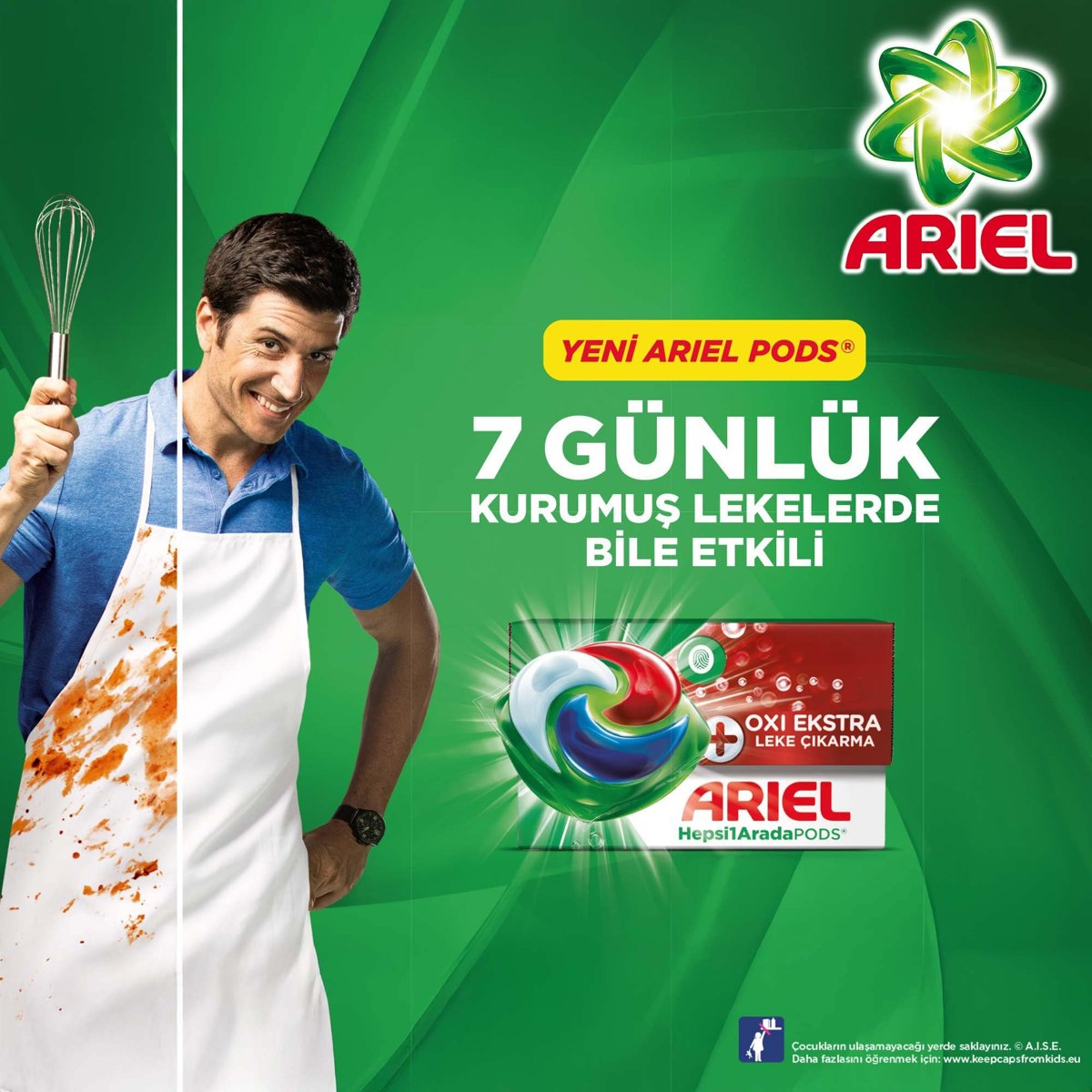 Ariel Hepsi1Arada PODS Oxi Extra Leke Çıkarma Kapsül Çamaşır Deterjanı Beyazlar ve Renkliler 20 Yıkama
